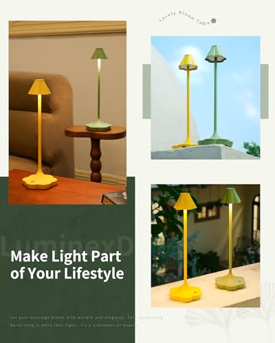 Thumbnail 6 de LuminexDesigns Set de 2 Lámparas de Noche: iluminación de mesa recargable con diseño floral