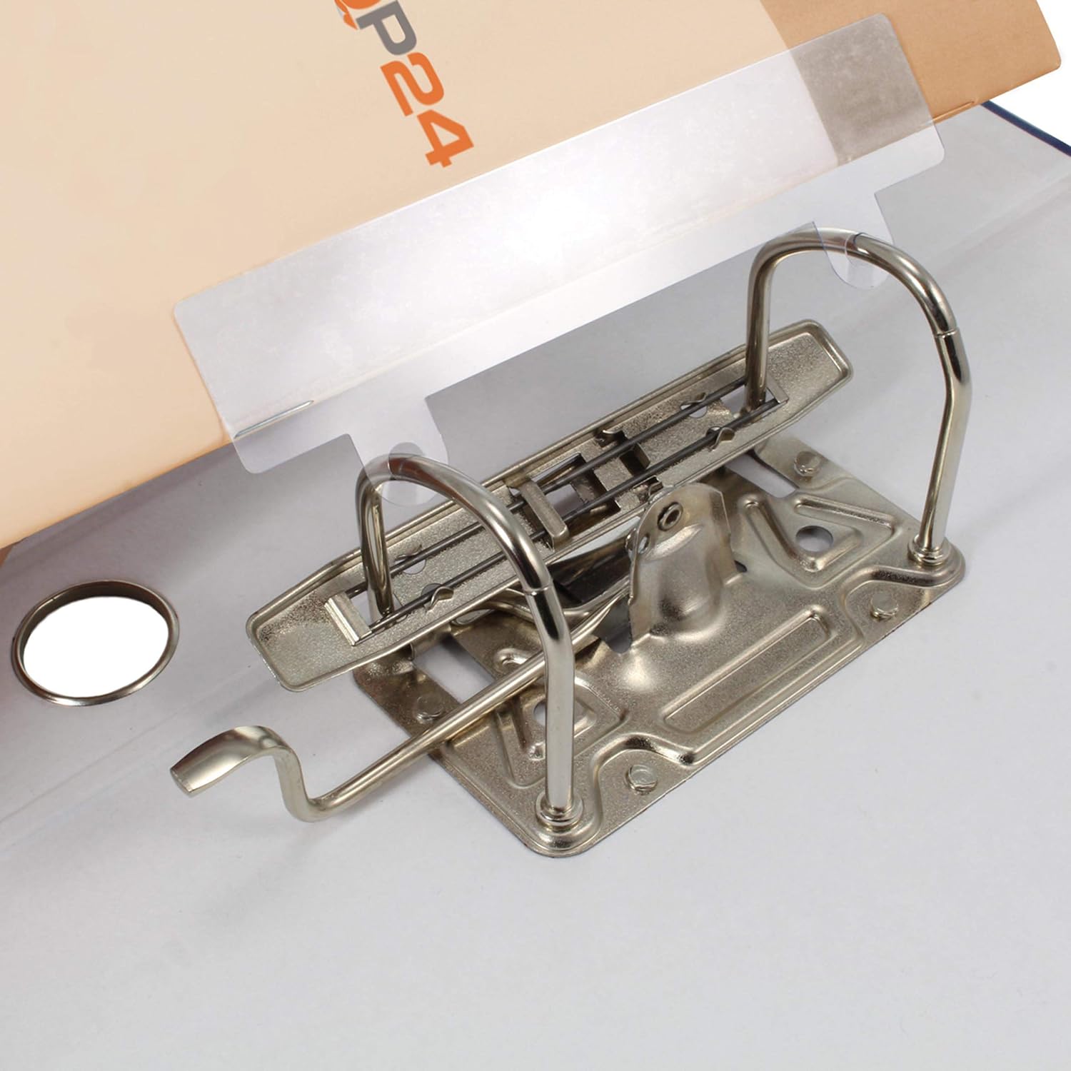 Detalle 2 de Bandes carnet à coller perforées – 122 x 25 mm, PVC transparent, lot de 10/100/500