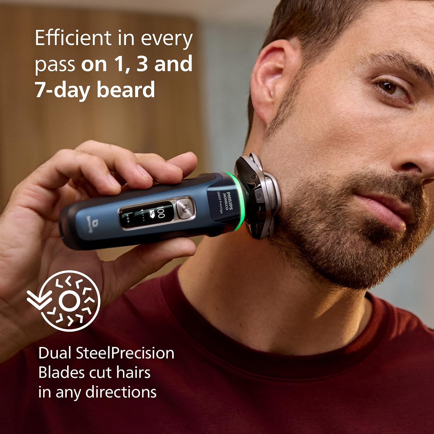 Detalle 1 de Philips Norelco Shaver i9000 Prestige (XP9201/88) Wet & Dry Electric Shaver with SenseIQ