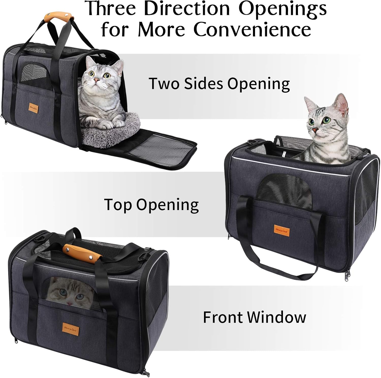 Detalle de Morpilot Hundetasche Transportbox faltbar mit atmungsaktivem Netz, Schultergurt und abnehmbarer Plüschmatratze