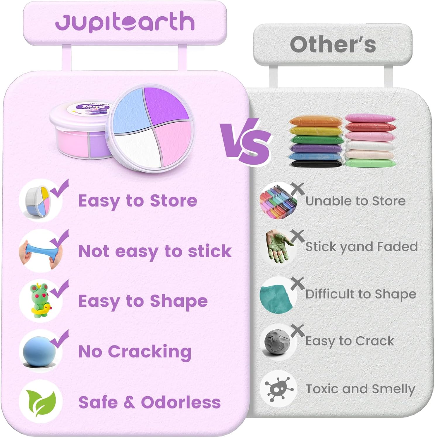 Detalle de JUPITEARTH Air Dry Clay kit, 12 desserts