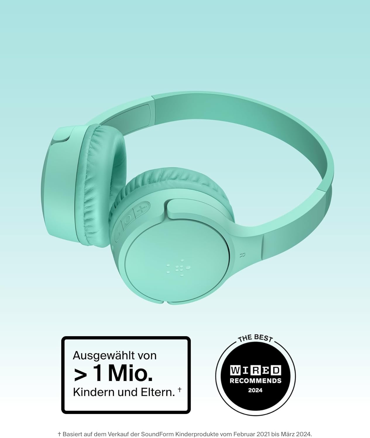 Detalle 2 de Belkin SoundForm Mini kabelloser Kinderkopfhörer 30 Std