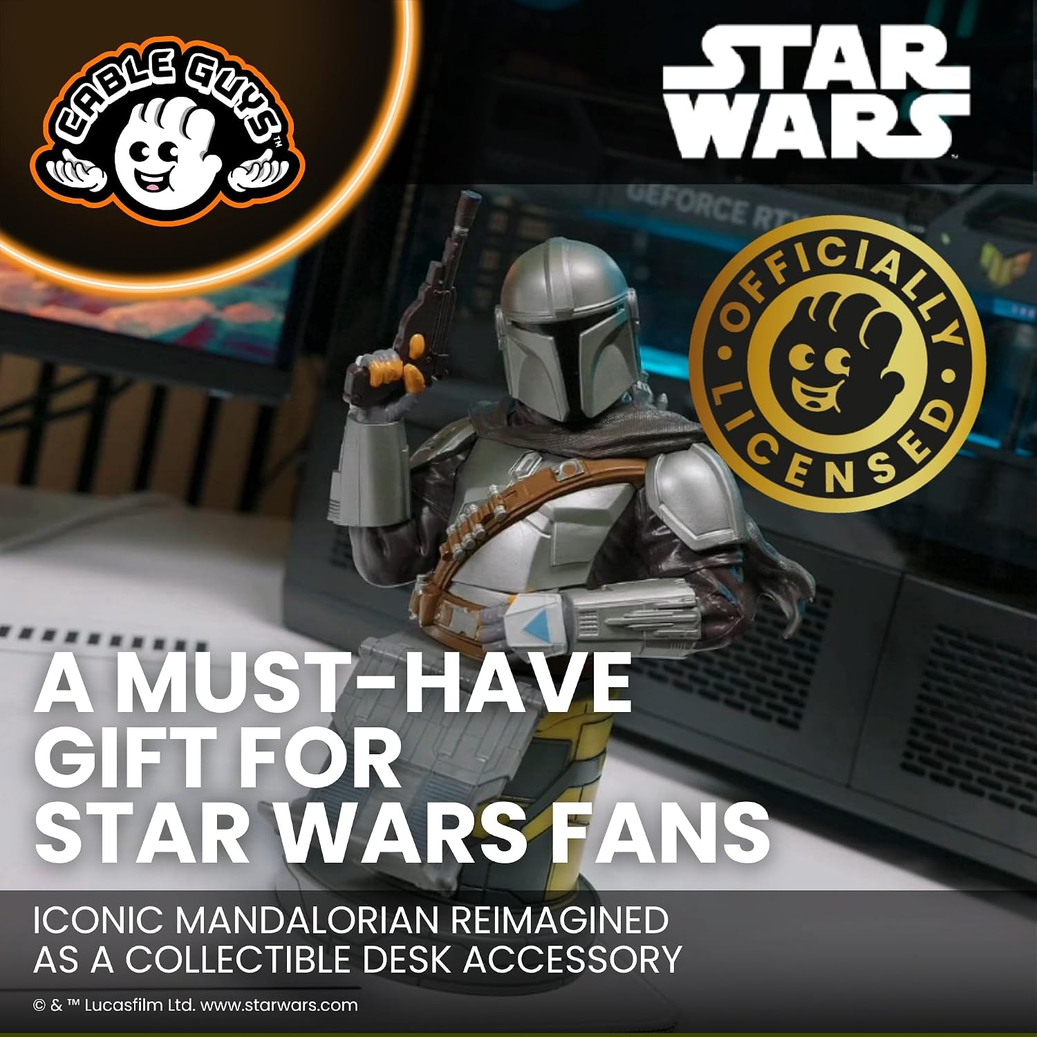 Detalle de Cableguys Mandalorian Bounty Hunter コントローラーホルダー兼スマートフォンスタンド