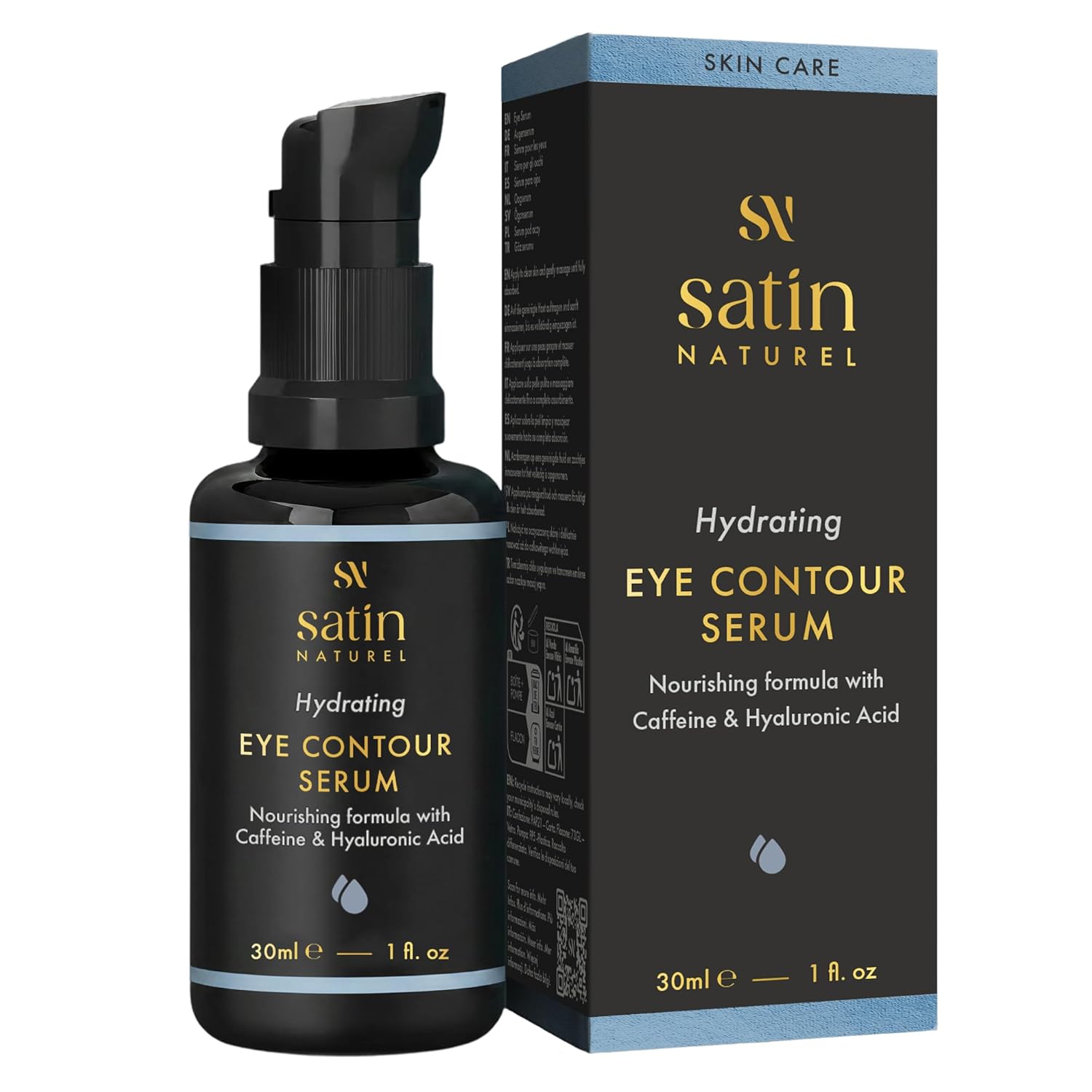 Detalle de Augencreme Satin Naturel mit BIO Aloe Vera, Hyaluron, Taurin & Vitamin E – Vegan, gegen Augenringe und Falten (30 ml)