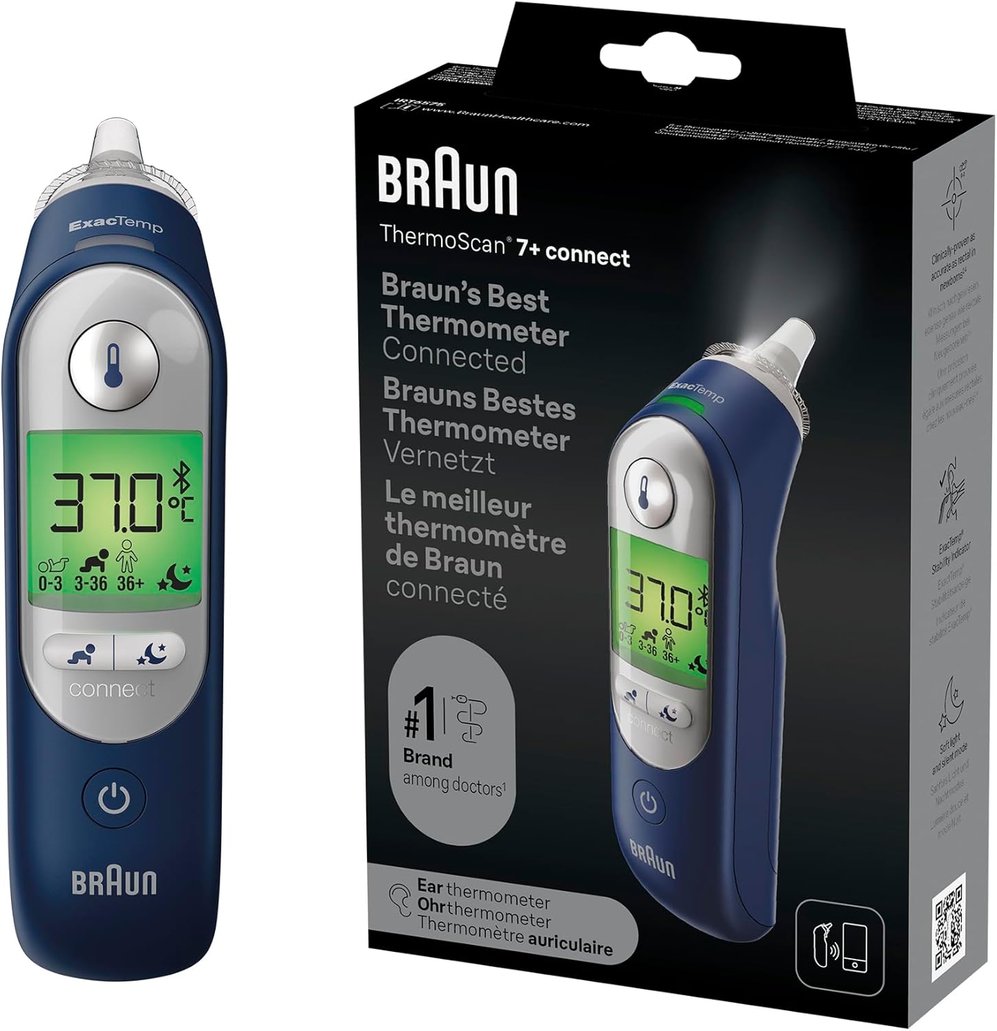 Thumbnail 6 de Braun ThermoScan 7+ connect: thermomètre auriculaire avec suivi via Braun Family Care