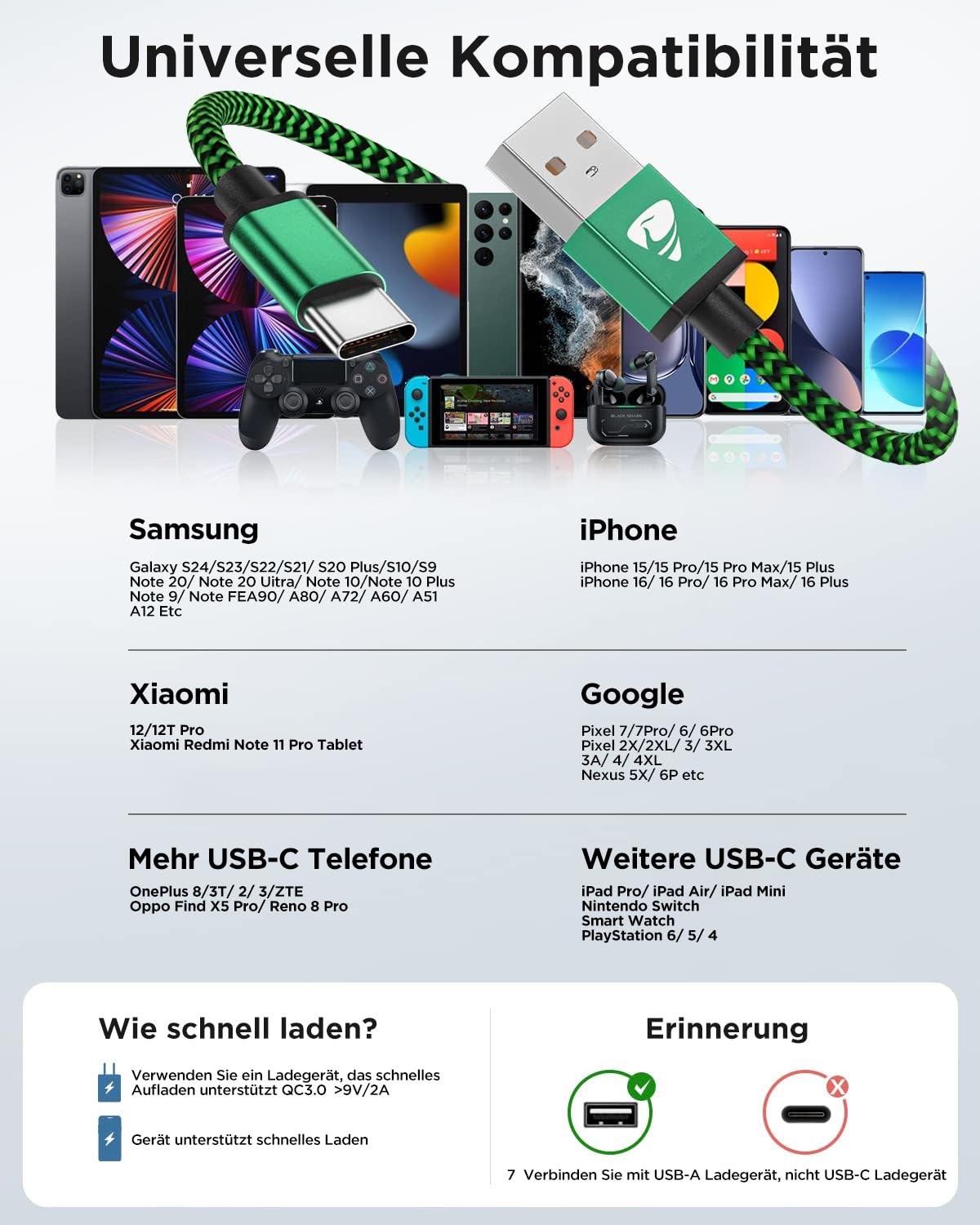Thumbnail 5 de USB C Kabel 4er Set 0,5–2 m