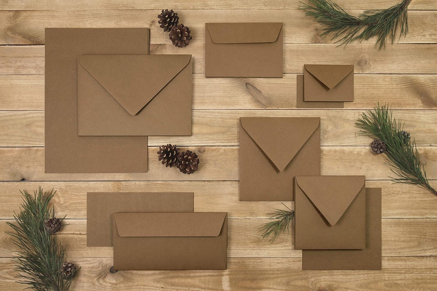 Thumbnail 5 de Clairefontaine 29008C – Paquet de 20 enveloppes gommées Pollen en format carré 14x14 cm, kraft brun (120 g/m²)