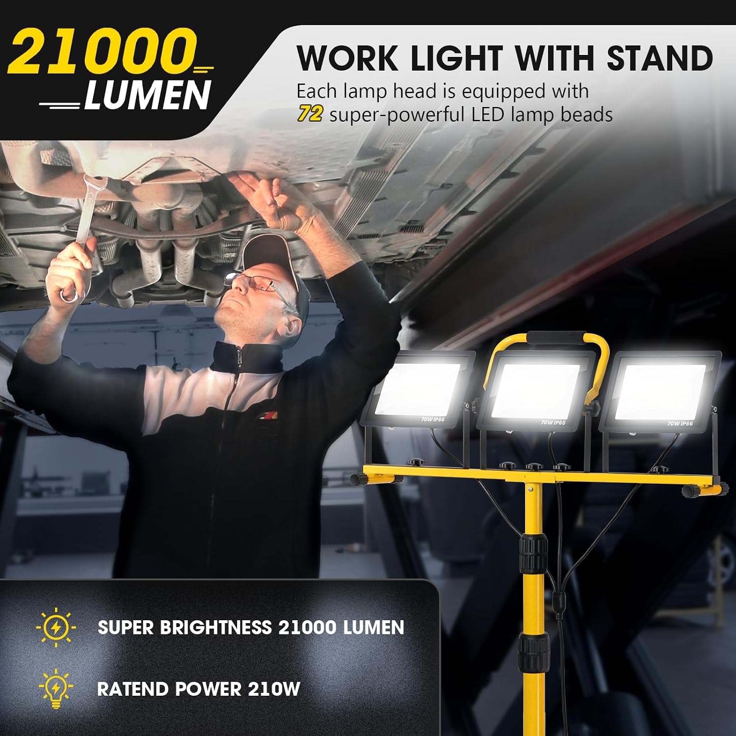 Detalle 2 de Zetunlo LED work light, 3-head