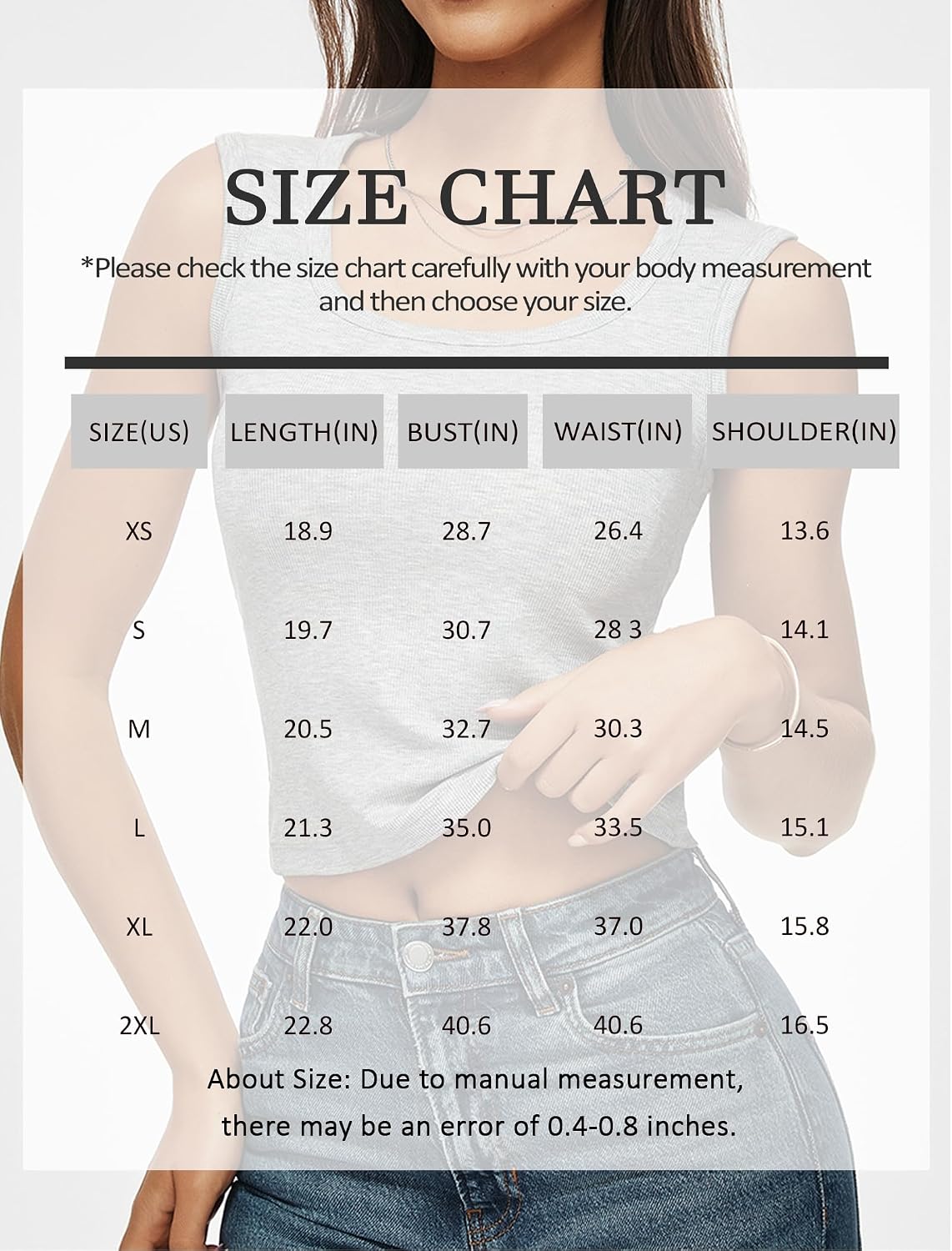 Detalle 2 de Women Wide Strap Ribbed Cropped Tank Tops – 2026 Summer Trend