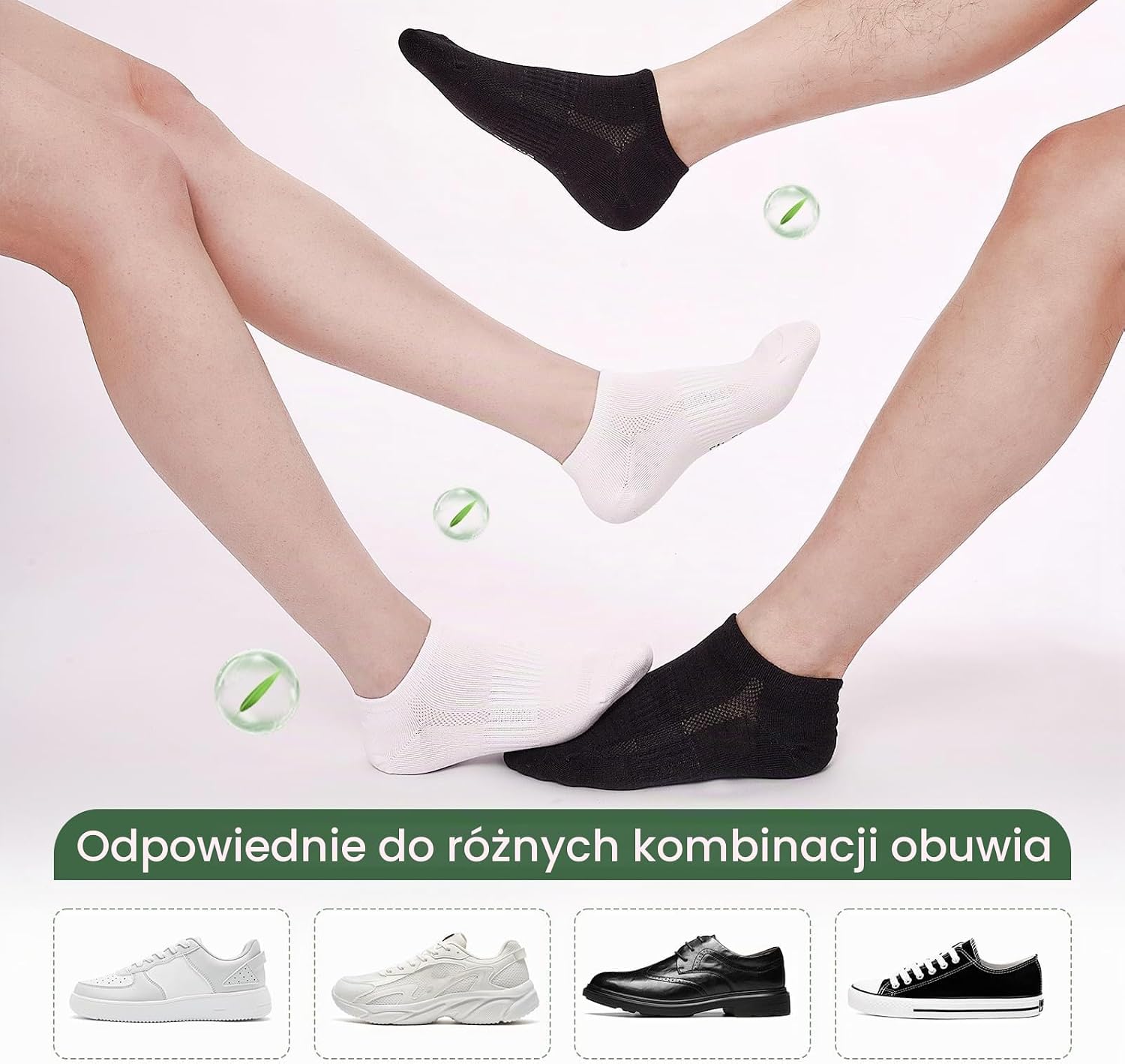 Detalle 1 de Cirorld 25009 – krótkie skarpety do sneakersów, 6 par, włókno bambusowe
