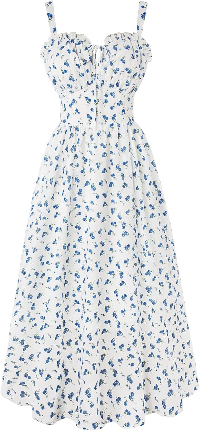 Detalle de SCARLET DARKNESS Robe d’été décontractée sans manches à motif floral « Scarlet Darkness »