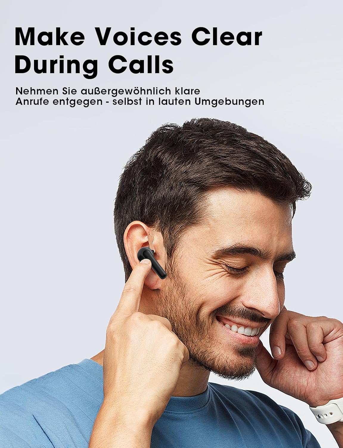 Detalle de ZZU Bluetooth Kopfhörer T18: Kabellose In-Ear mit 4 ENC Mikrofonen, 52 Std. Gesamtspielzeit und IPX7