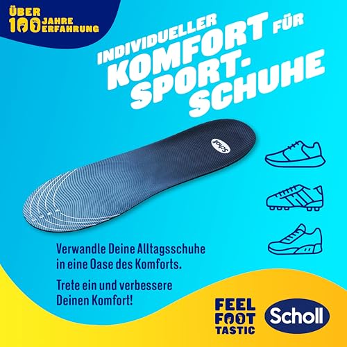 Detalle de Scholl GelActiv Plantillas deportivas para hombre, absorción y suspensión