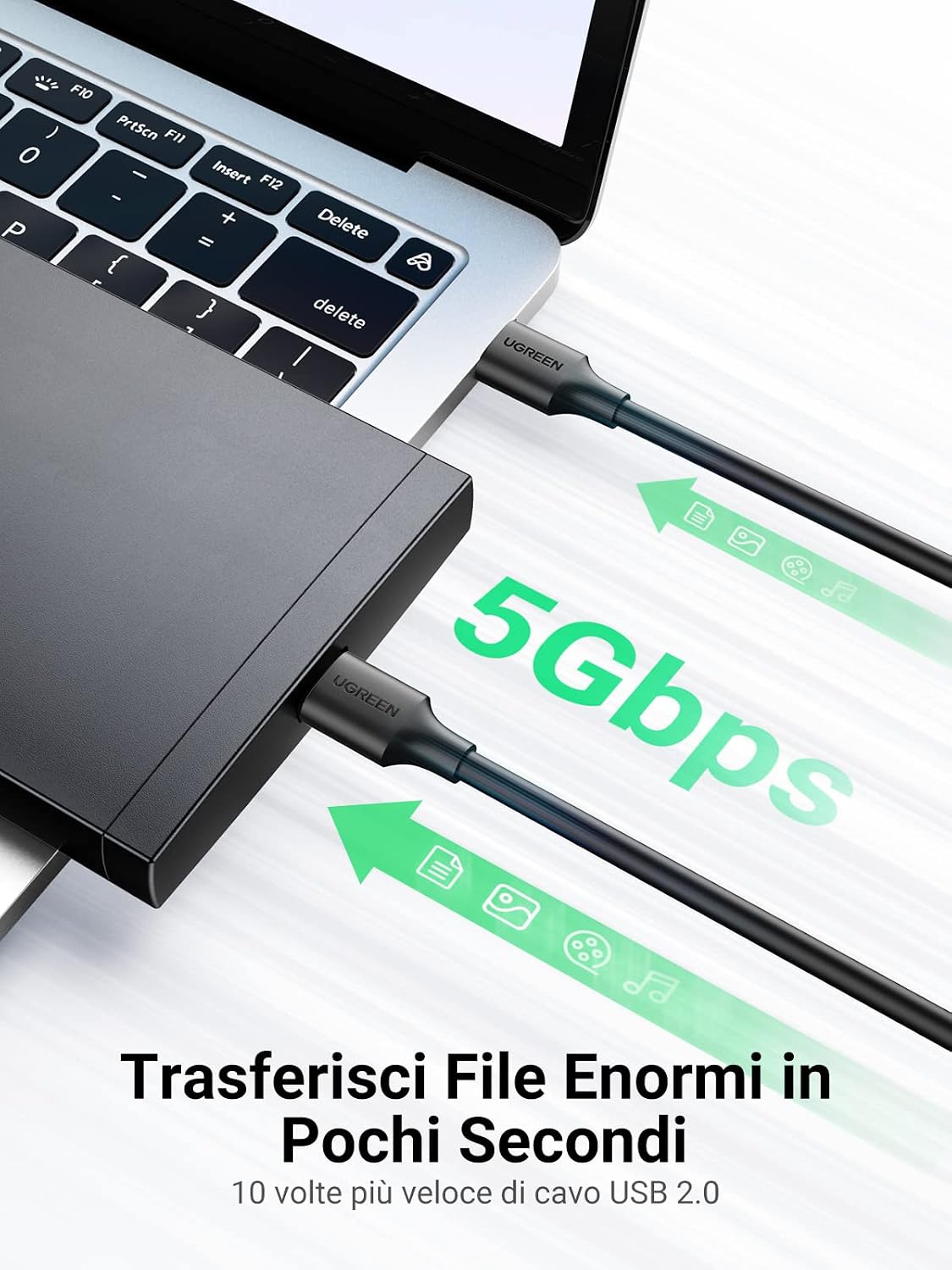Detalle de UGREEN USB 3.0 5Gbps 2M Type A