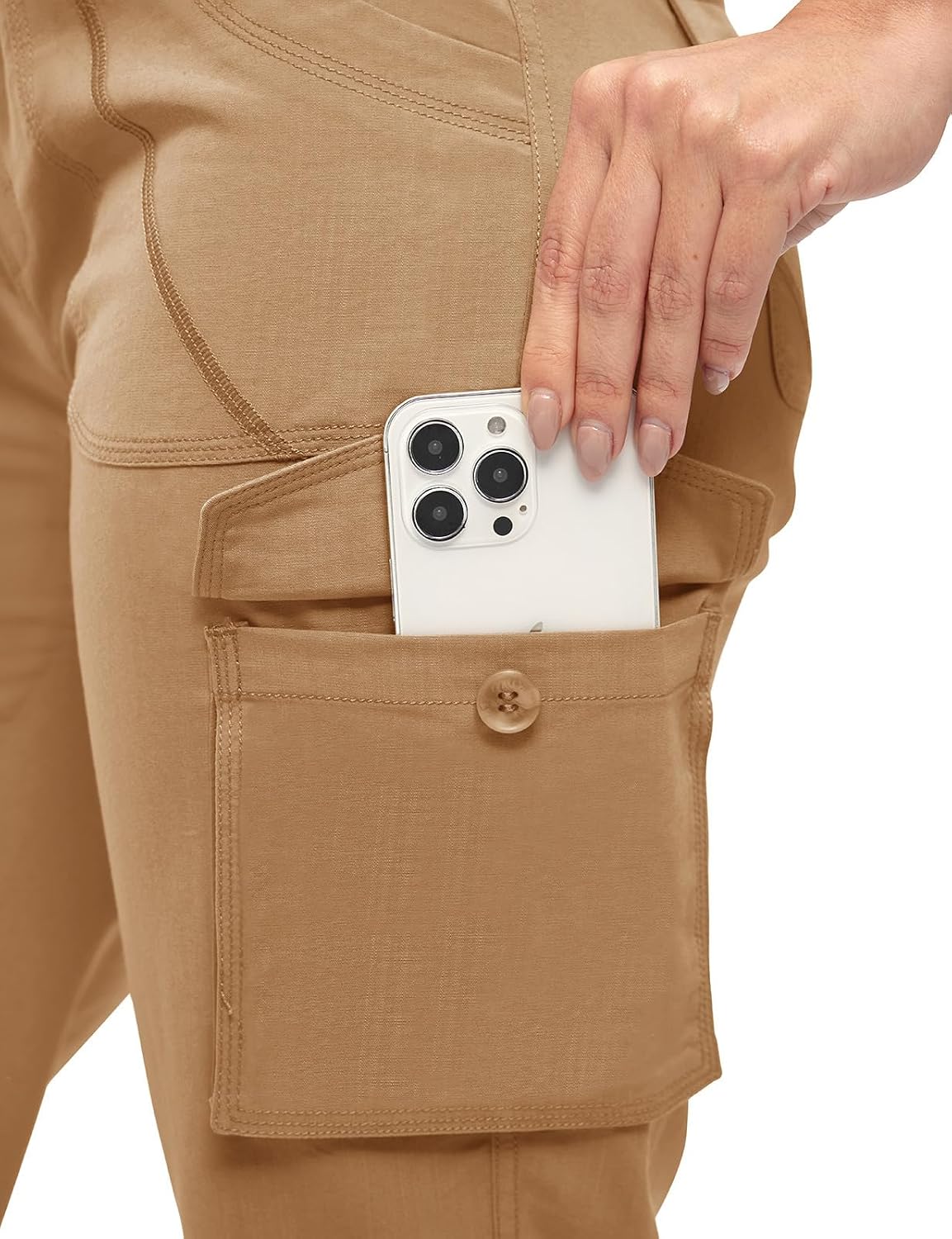 Detalle de TBMPOY Ladies Capri Pants Clearance Cargo Capris, Quick-Dry 6-Pocket Hiking Pants