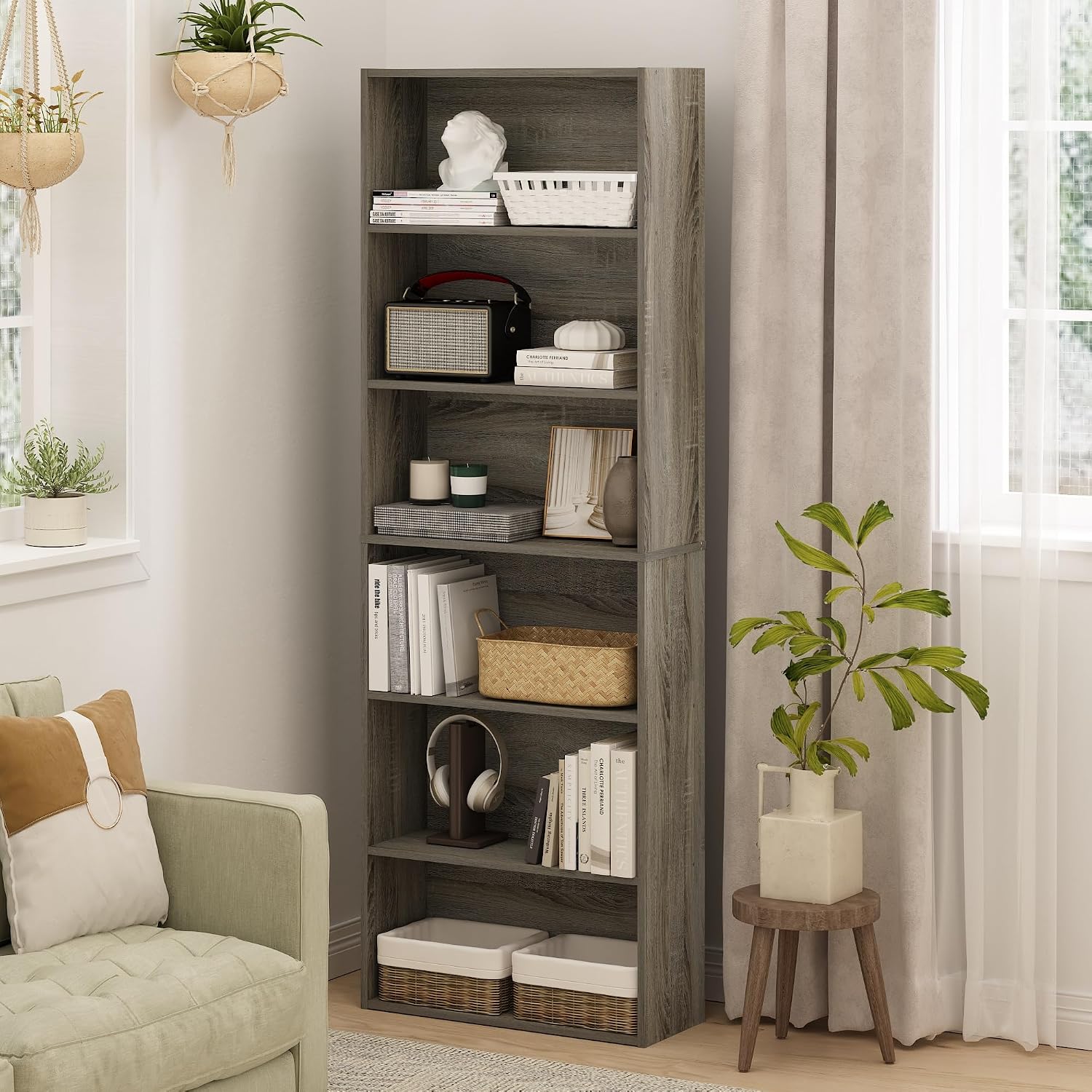 Detalle 2 de Libreria Furinno Jaya 6 ripiani in rovere