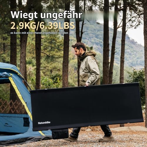 Detalle de Naturehike klappbares Campingbett 190×70 cm – leicht, tragbar und vielseitig