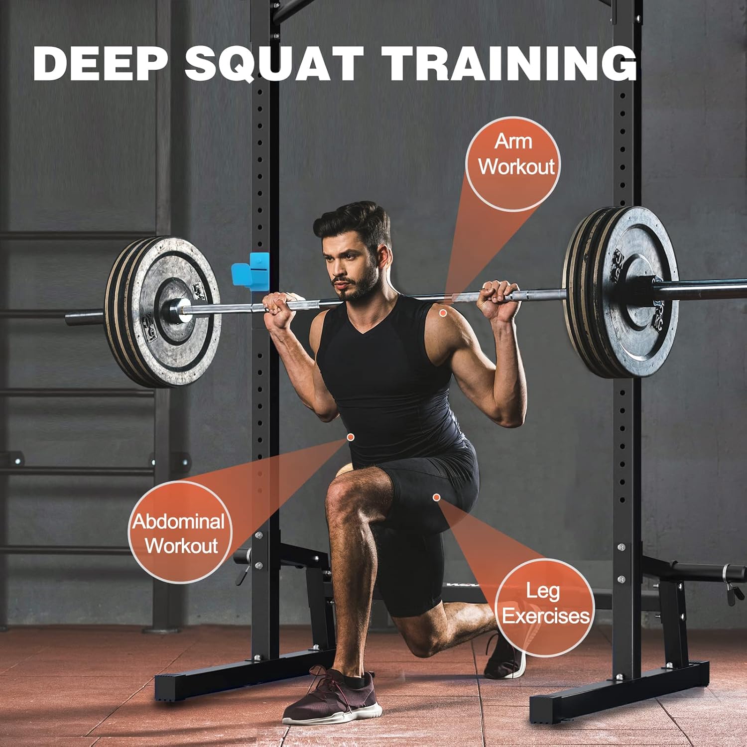 Thumbnail 1 de WINNOW Squat rack Altezza regolabile Power Cage con Pull Up Bar: gabbia di potenza multiuso per casa e palestra