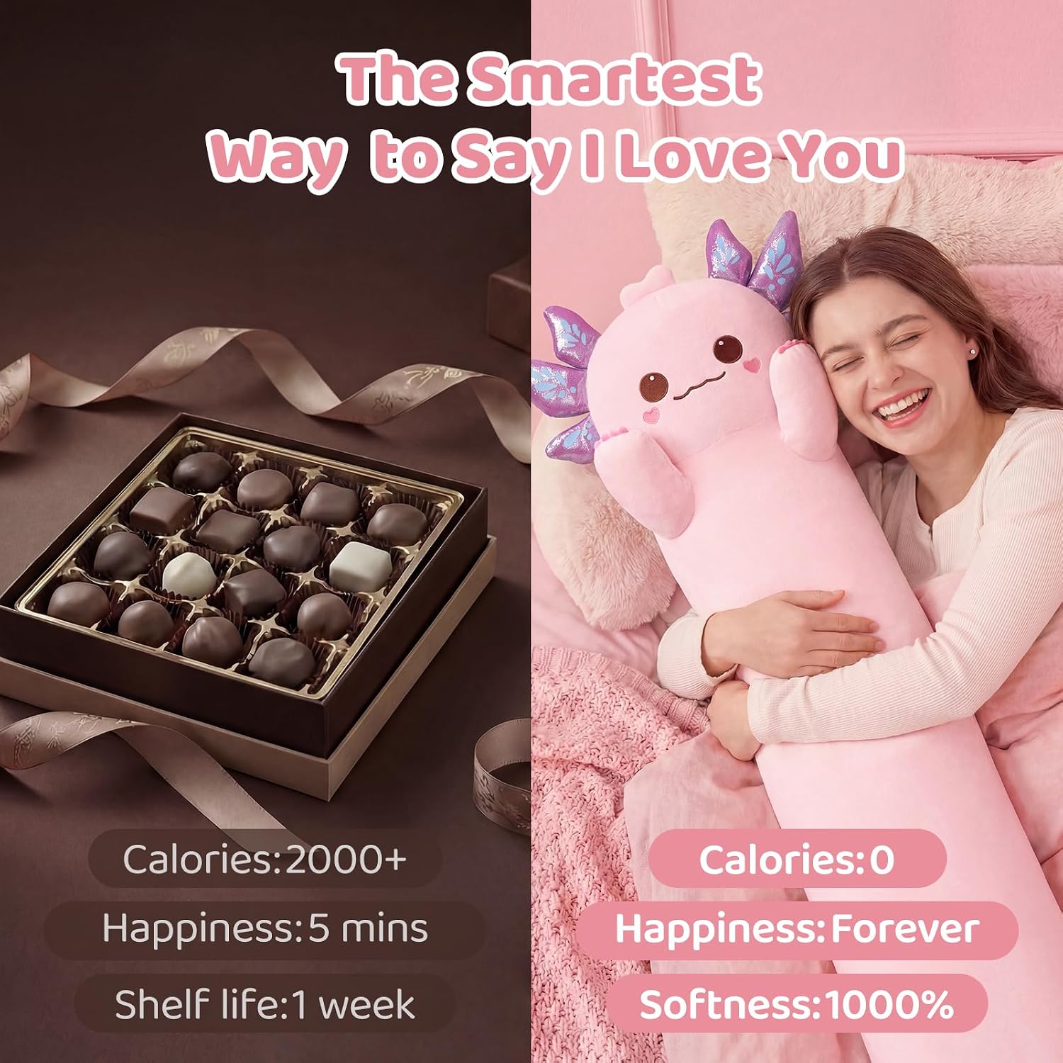 Detalle 2 de Mewaii 20in Long Plush Axolotl Pillow – Purple cuddle and sleep hug toy