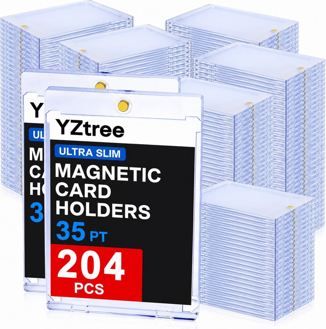 Detalle de YZtree 204ct Magnetic Trading Card Holders: 35pt Ultra-Slim One Touch Case with UV Protection