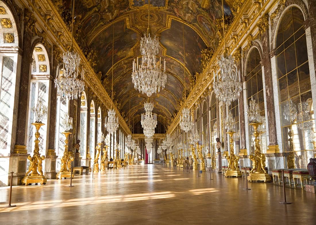 Detalle de BELECO 2.1 x 1.5m Royal Palace of Versailles Fabric Backdrop (Hall of Mirrors style) for photoshoots