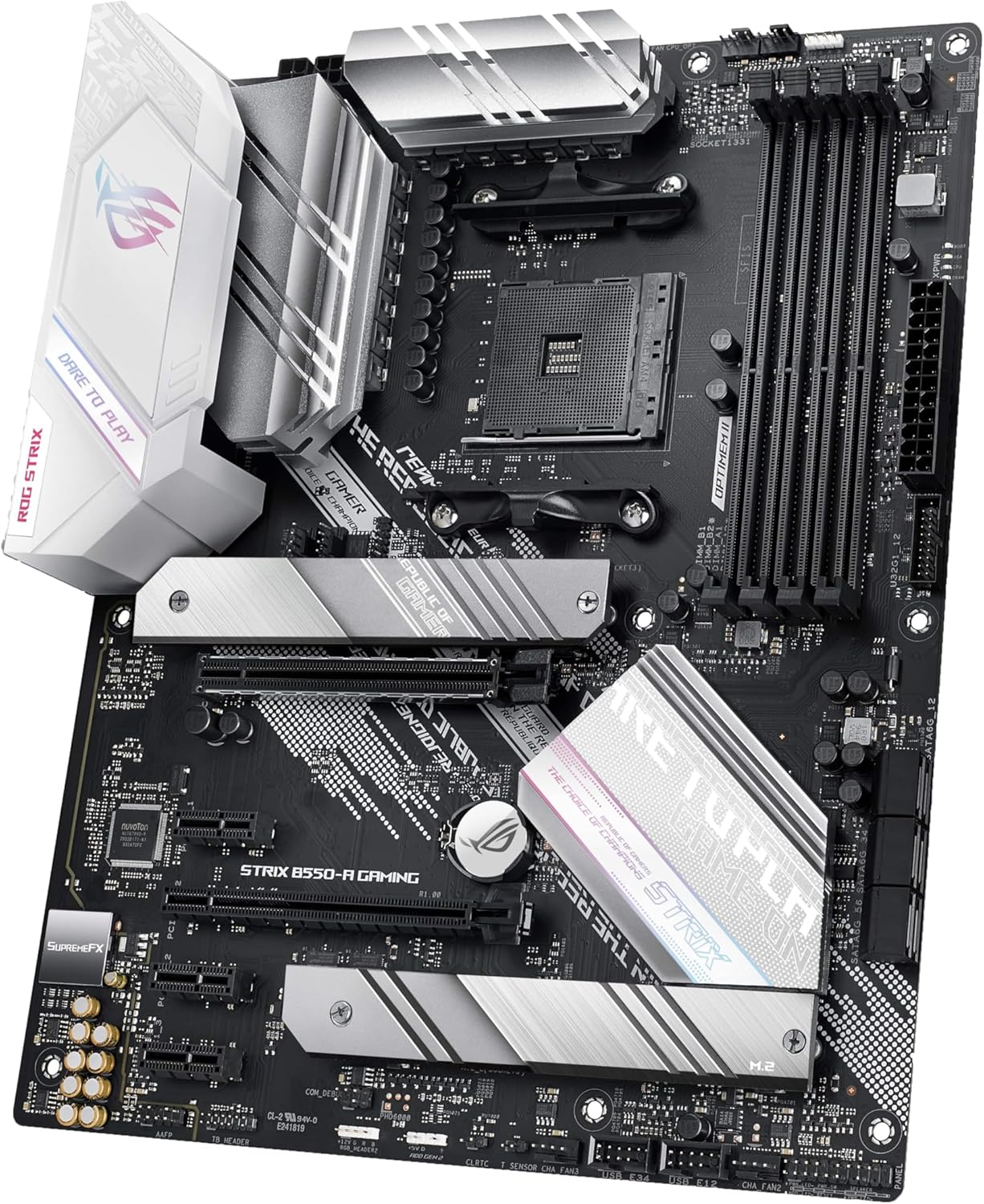 Detalle de ASUS ROG Strix B550-A Gaming (ASUS WAVE) – B550 motherboard for PCIe 4.0-ready gaming connectivity