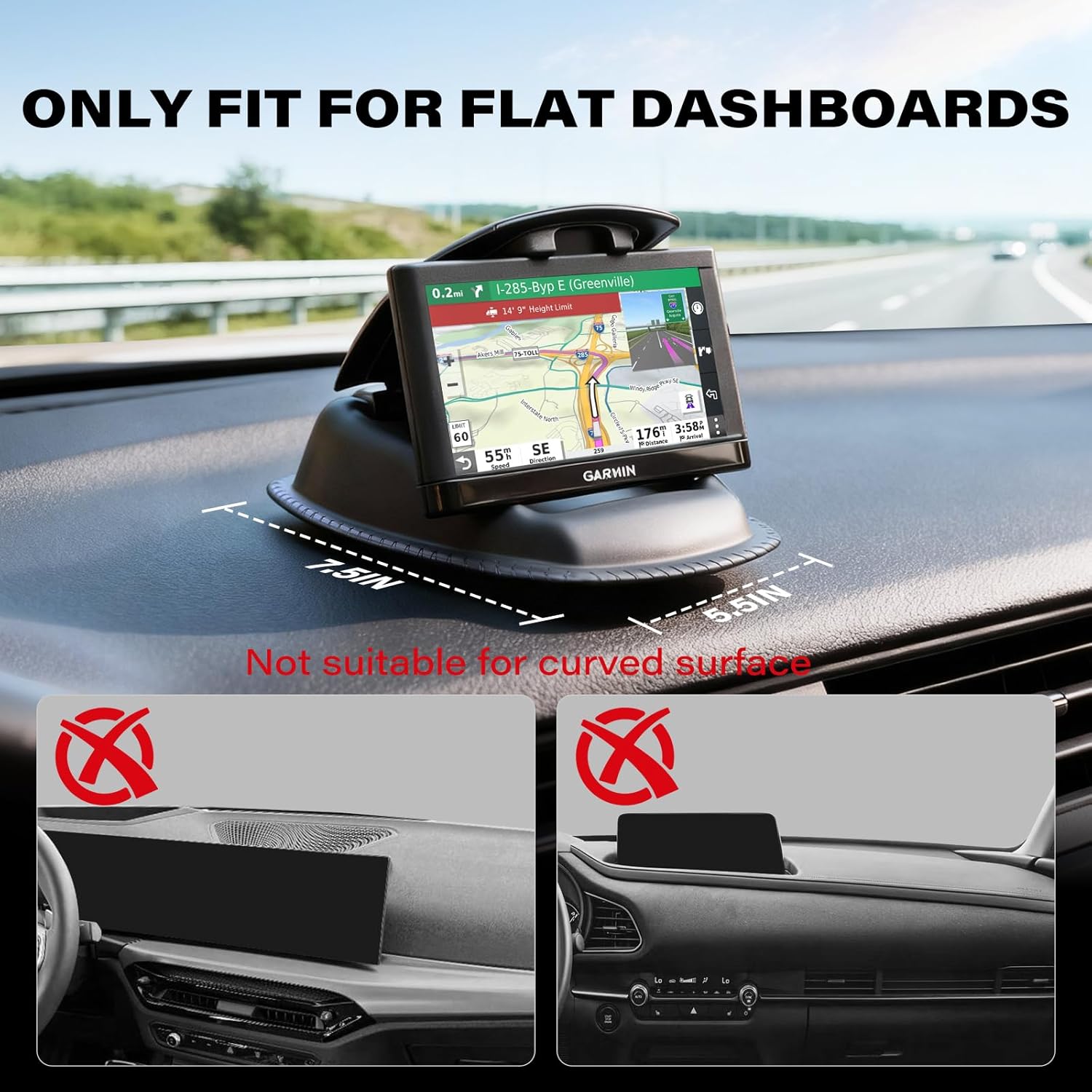 Detalle 2 de APPS2Car GPS-Halterung mit Armaturenbrett-Pinze und Beanbag-Basis – für Garmin Nuvi, TomTom, Magellan & Smartphones bis ca. 6 Zoll