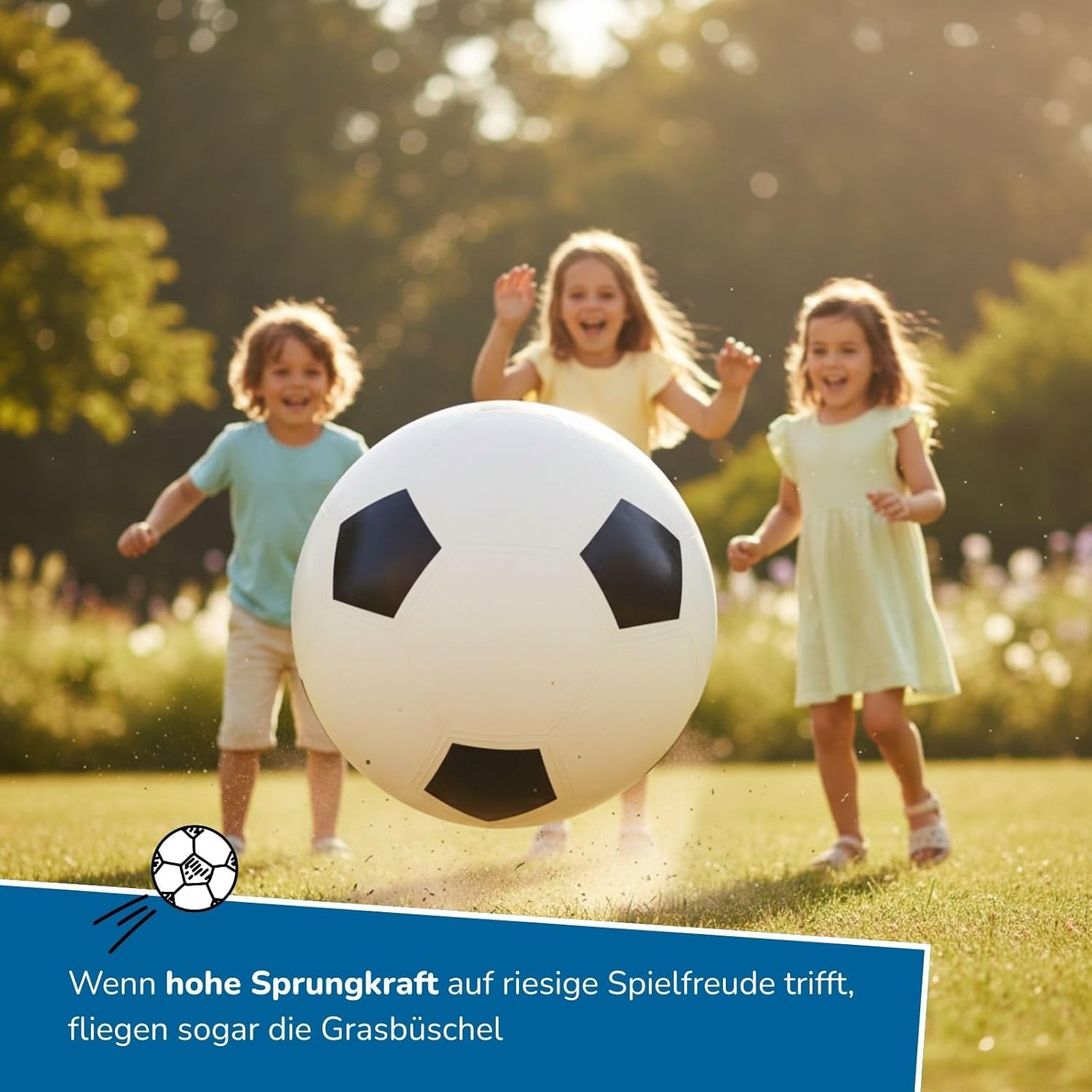 Thumbnail 3 de alldoro 60298 XXL Fußball (Ø 75 cm) – aufblasbarer Riesen-Spielball aus Gummi für Indoor & Outdoor