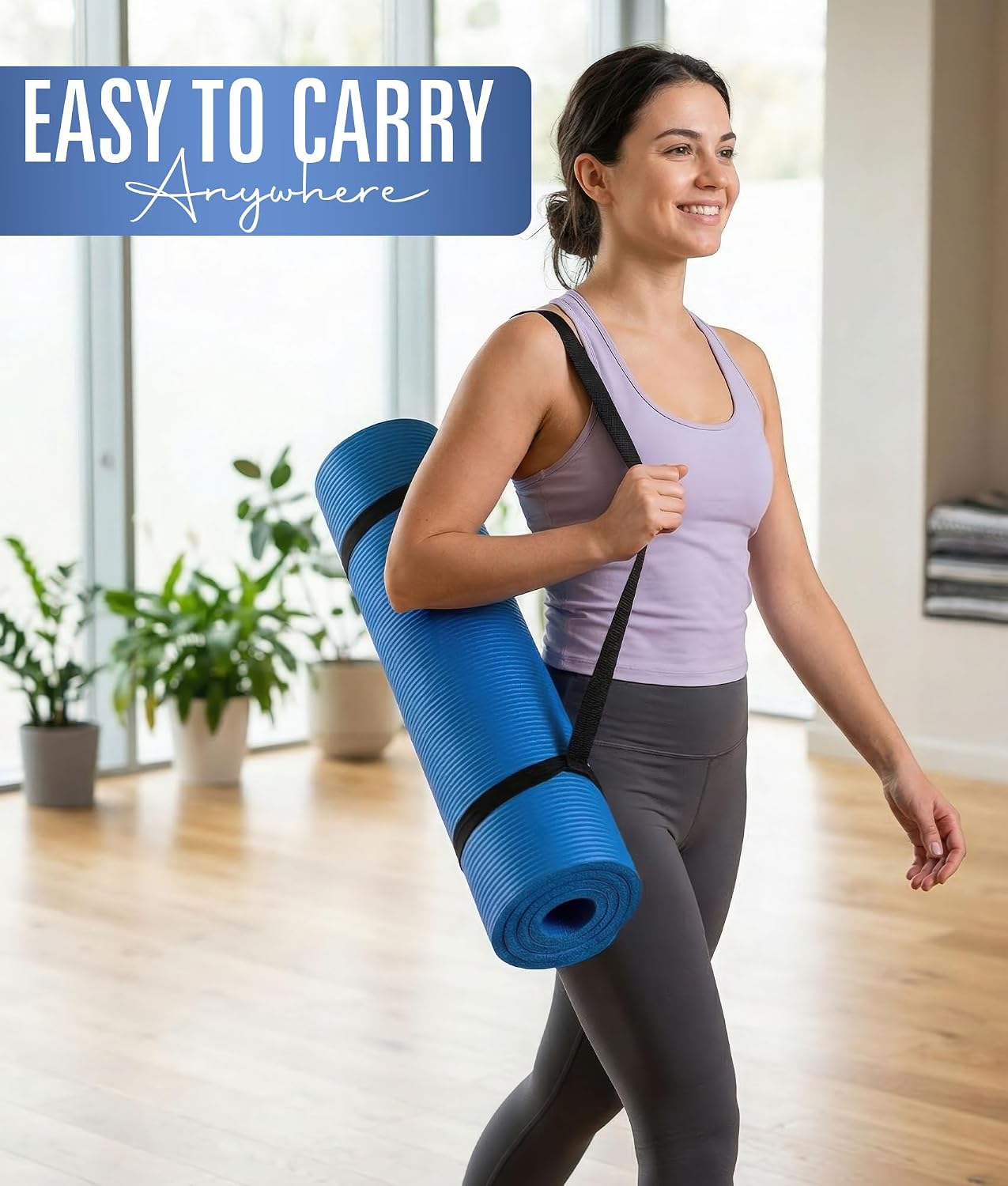 Thumbnail 6 de ROMIX Yoga Mat 15 mm Thick Foam Exercise Mat (180x60 cm) with Carry Bag – Non-Slip for Yoga, Pilates and Home Fitness