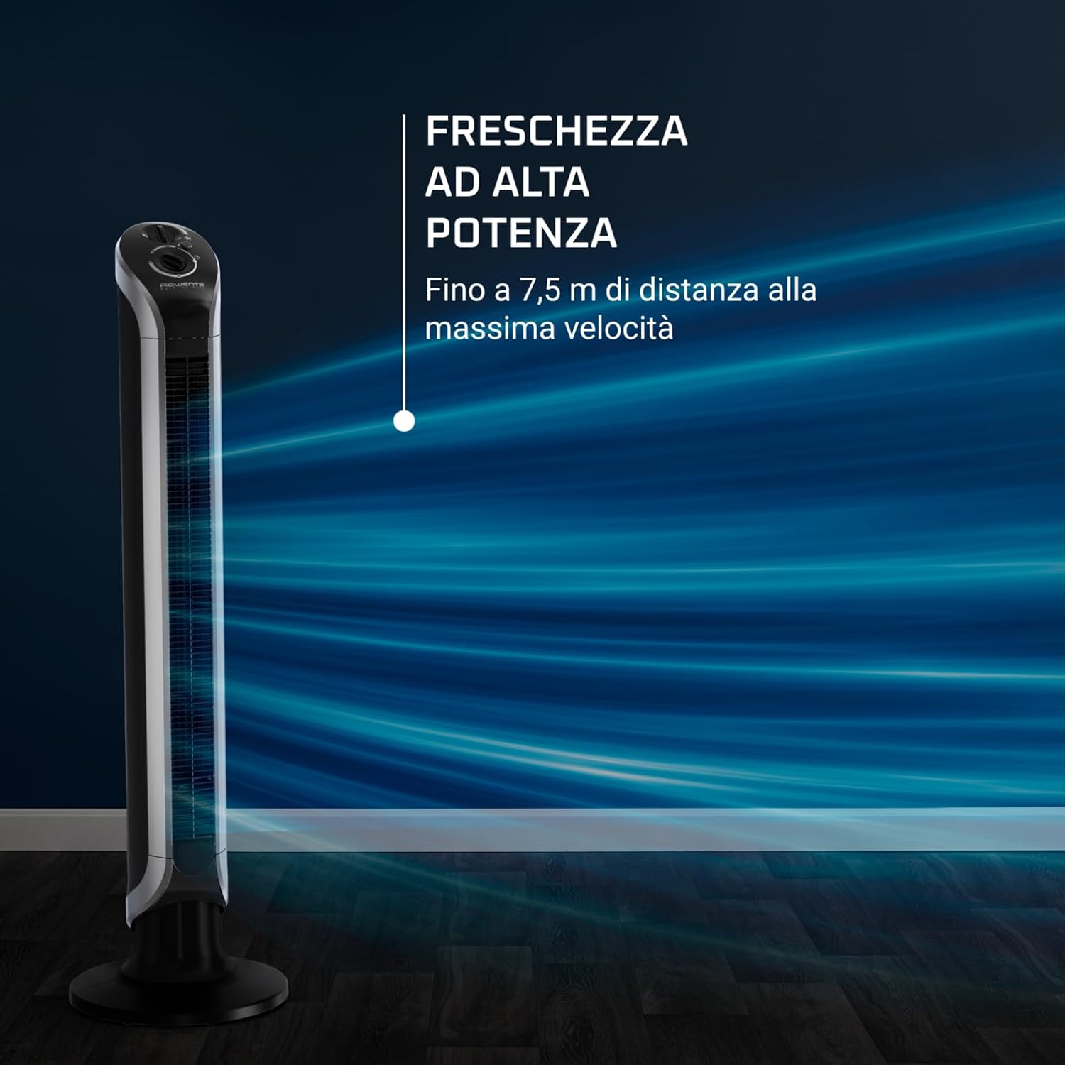 Detalle de Rowenta Eole Infinite: ventilatore a torre potente e silenzioso, 180° di oscillazione