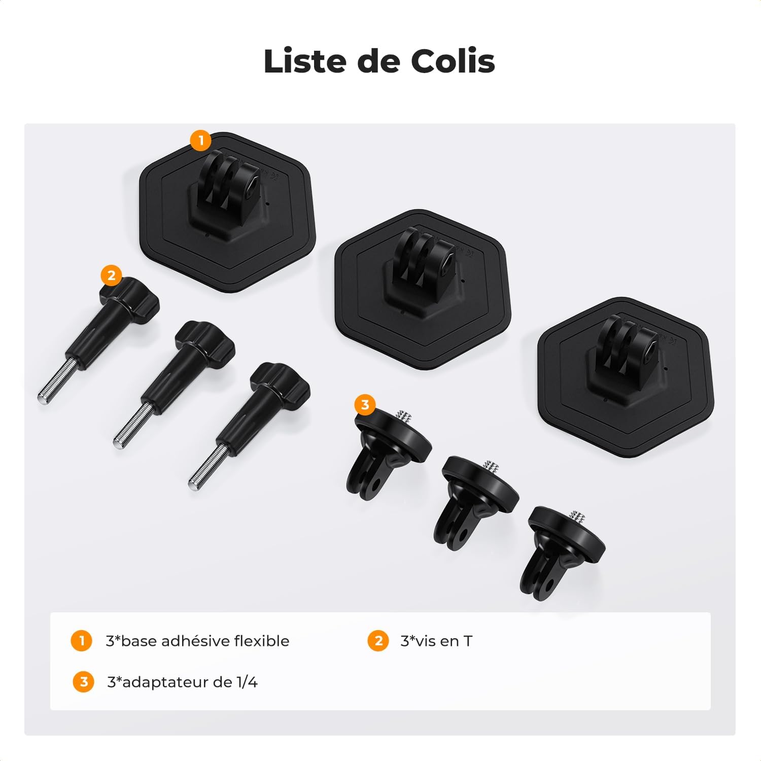 Thumbnail 5 de K&F CONCEPT Fixation Adhésif 3M sur Casque pour Caméras d'action – Compatible DJI Osmo 360