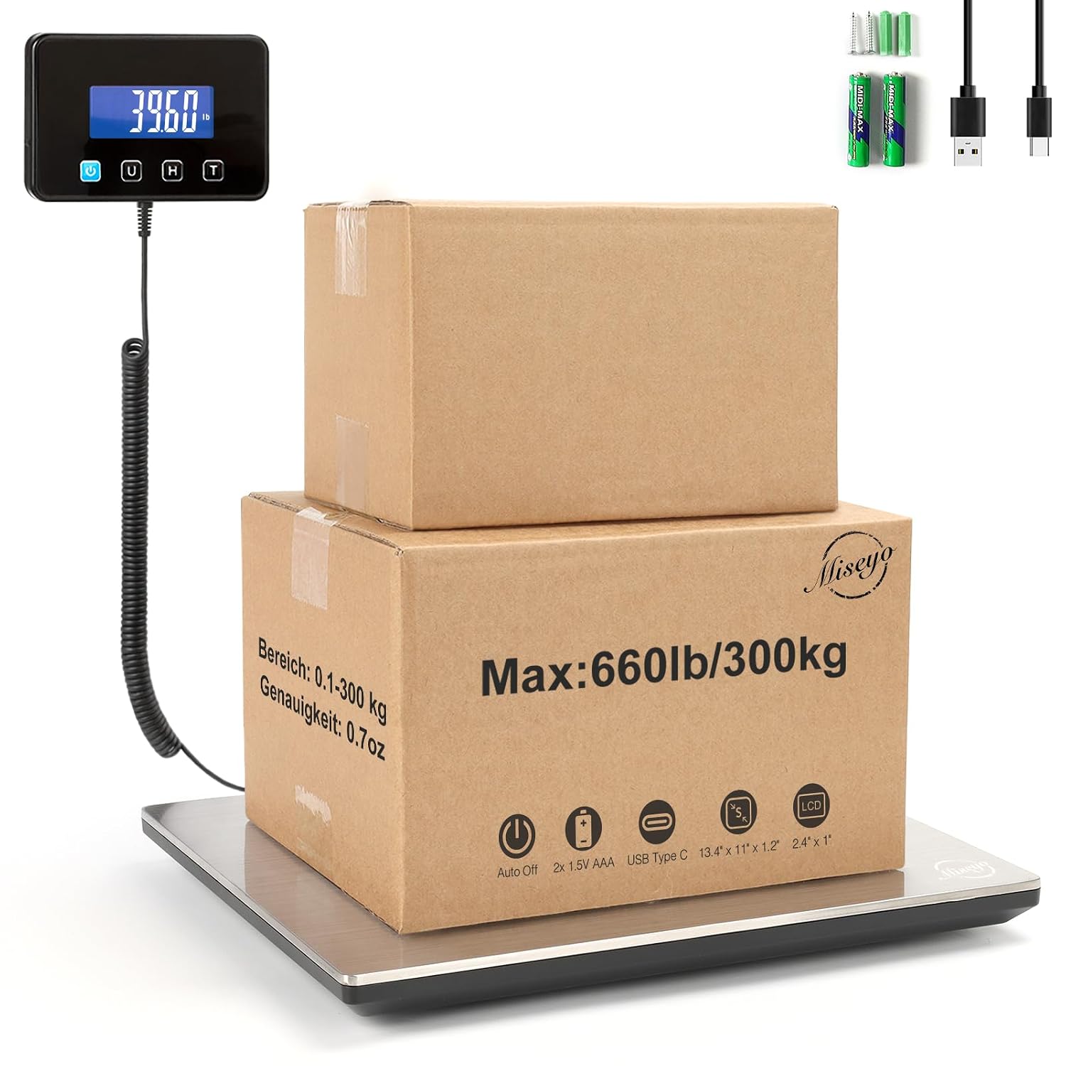 Detalle de Miseyo Paketwaage 300 kg/20 g