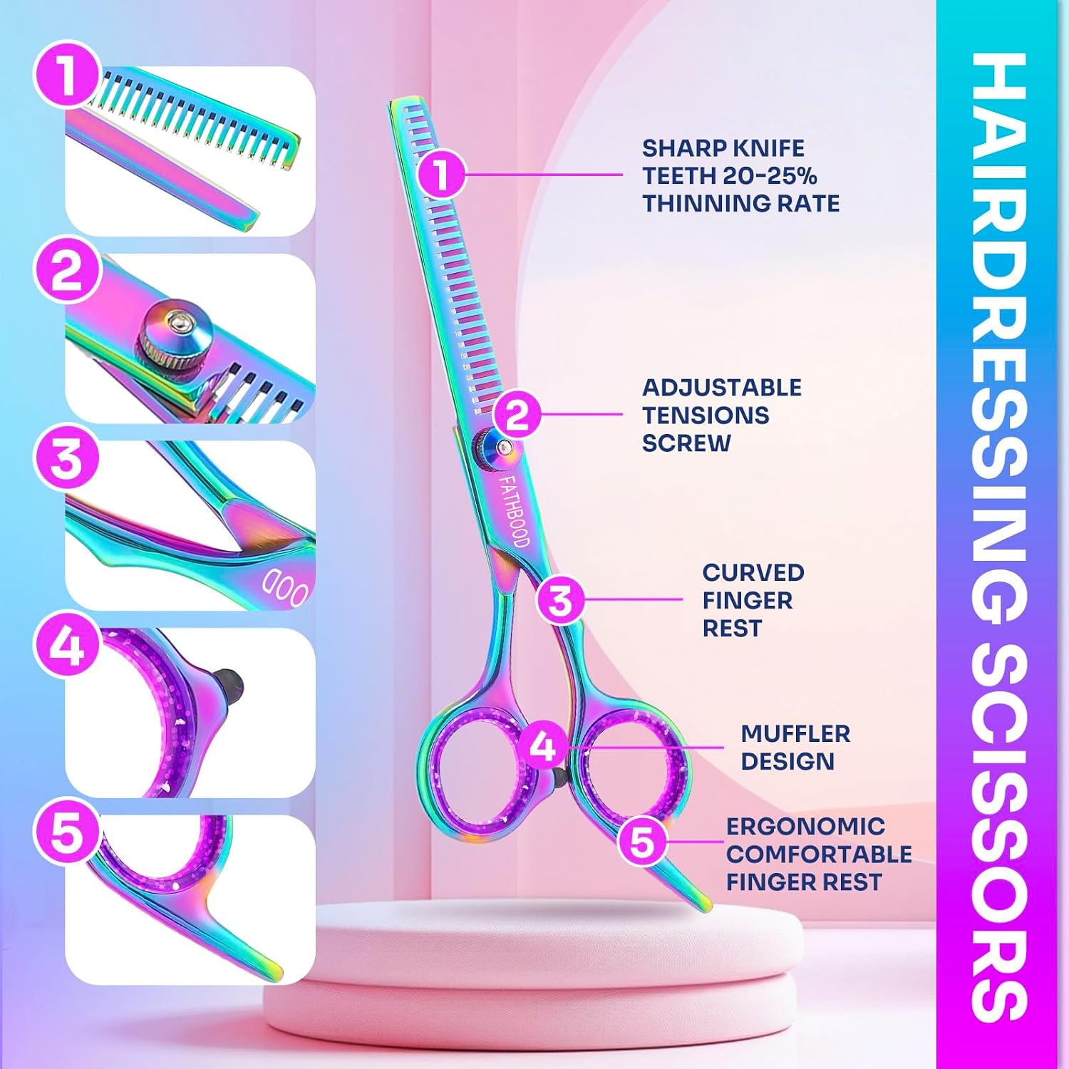Thumbnail 2 de Friseurschere Set 14tlg 6,7 Zoll Profi