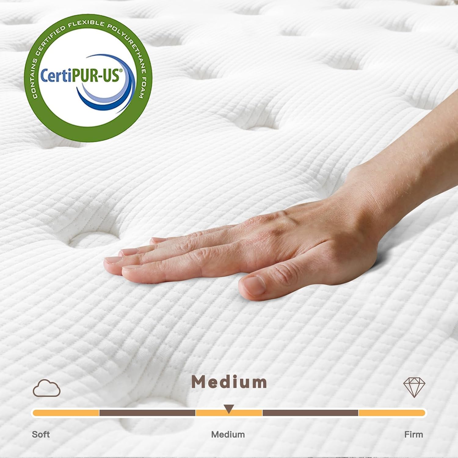Thumbnail 2 de Vesgantti 4FT Small Double 11 Inch Pocket Sprung Mattress (Medium, Box Top Collection)
