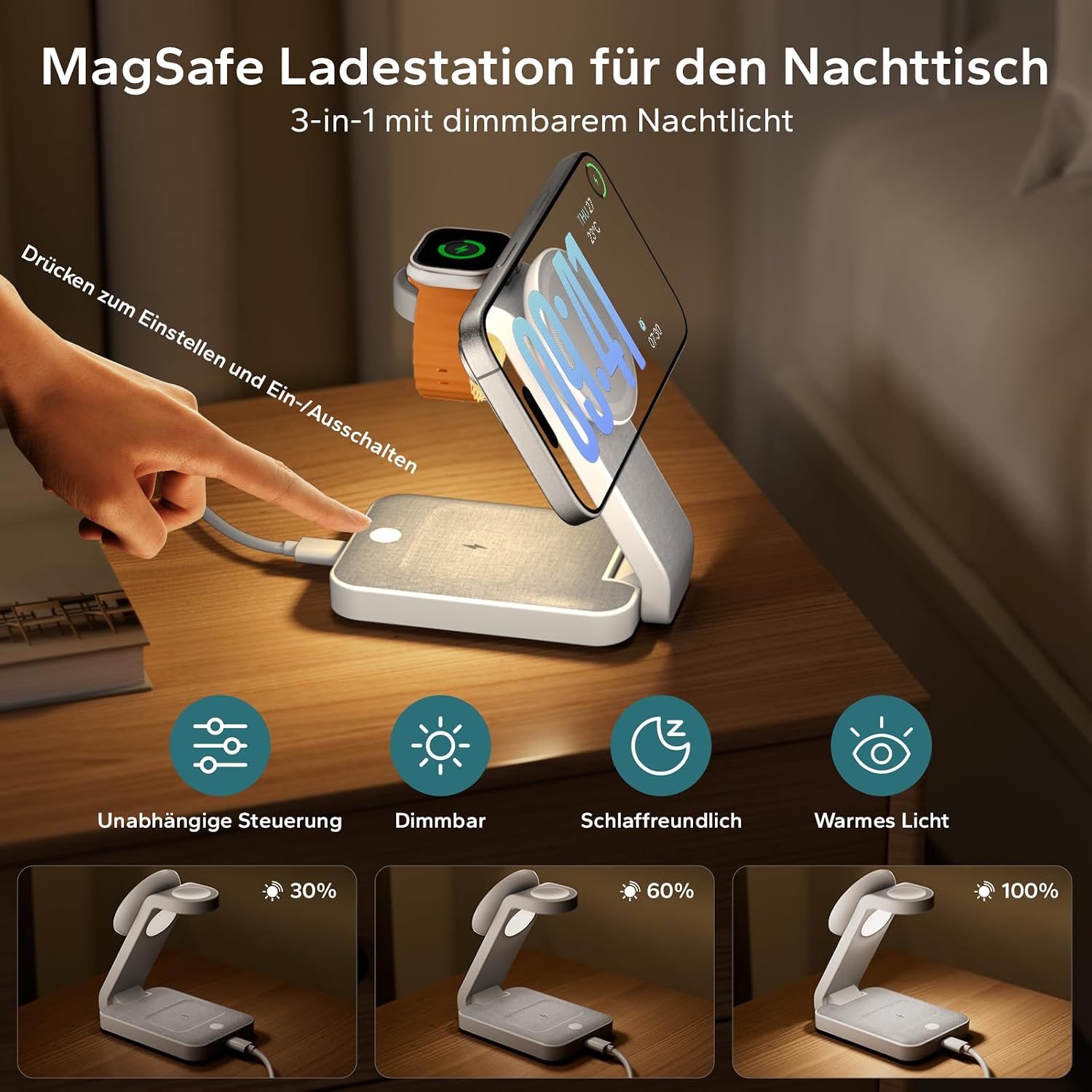 Thumbnail 1 de Eazpower Magsafe Ladestation 3‑in‑1 für iPhone und Apple Watch