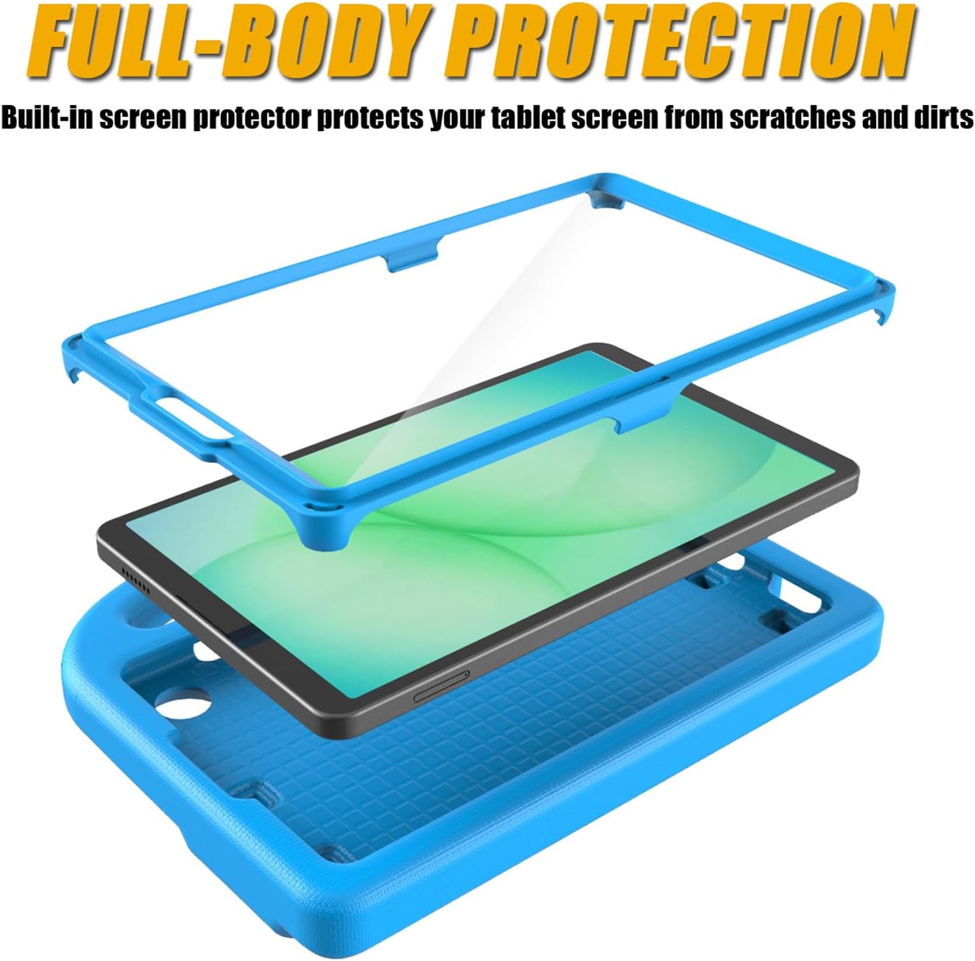 Thumbnail 2 de Kids Case for Samsung Galaxy Tab A11 8.7in / A9 8.7in with Screen Protector, Handle & Stand (Blue) by Mansiruyi