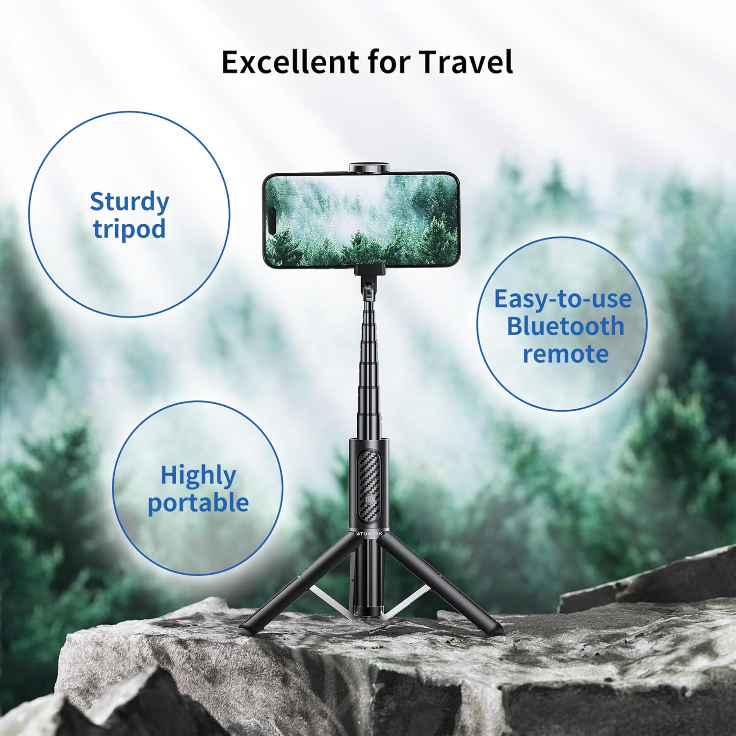 Thumbnail 5 de ATUMTEK Selfie Stick Tripod 3-in-1 for iPhone/Samsung
