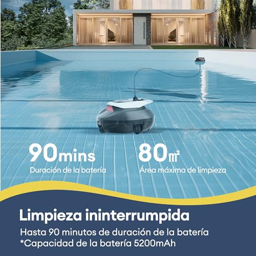 Thumbnail 6 de Ultenic Robot Limpiafondos Piscina: limpieza eficiente sin cables, 90 minutos de autonomía y estacionamiento automático