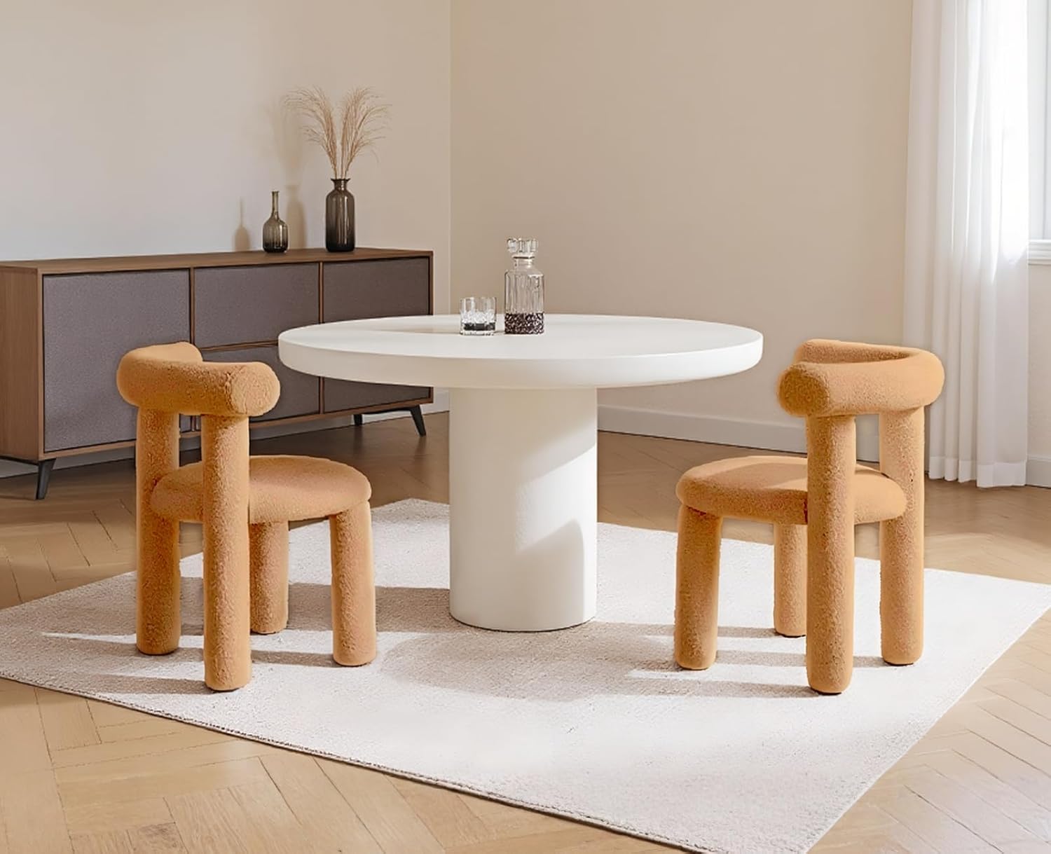Detalle de chairus 57da0667-45e8-4d38-8d12-ca542fc7418d set van 2 gele stoelen in imitatiebont