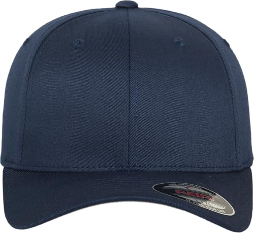 Detalle de Flexfit Wooly Combed Cap – Unisex Baseballkappe, Navy, Jugendgröße
