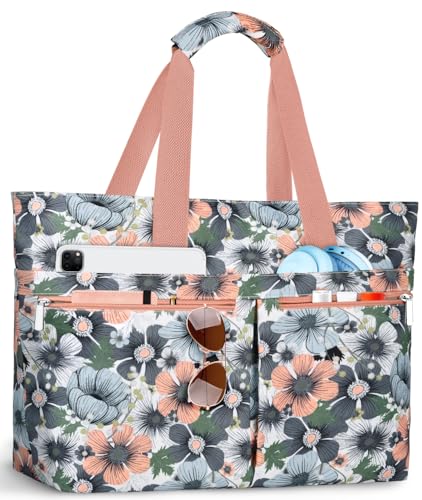 Thumbnail 7 de ENONEO Bolsa de Playa para Mujer Grande XXL con Cremallera y Compartimentos – Gris/Rosa