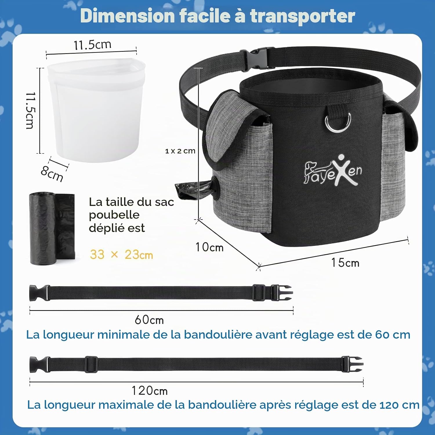Thumbnail 1 de PL0610-Trainning Silicone Bag hondensnoepzak met siliconen binnenvak en verstelbare riem