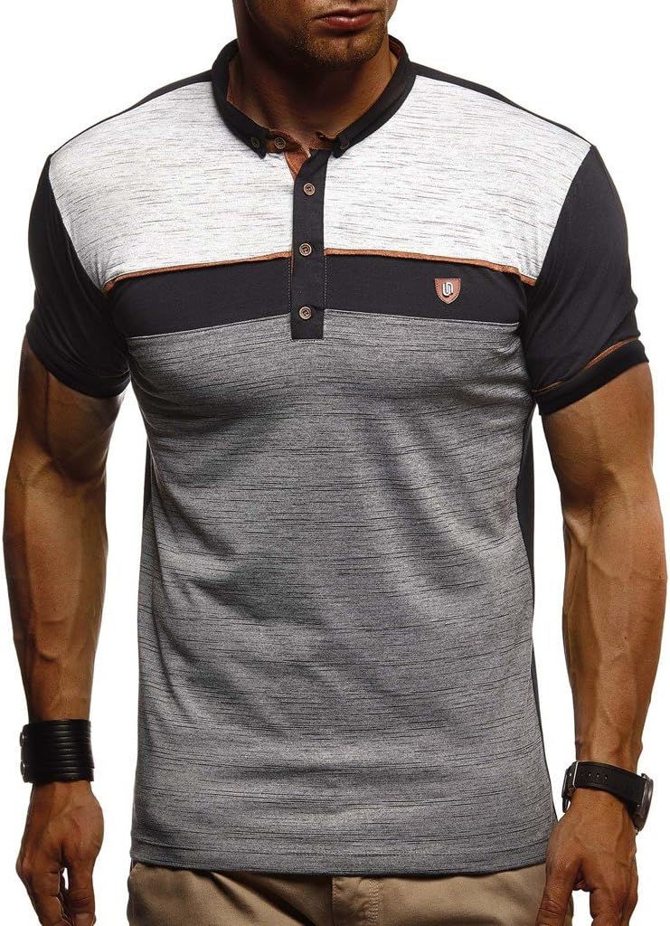 Thumbnail 3 de Leif Nelson LN1420 – T-shirt à col polo ajusté homme en coton noir/blanc