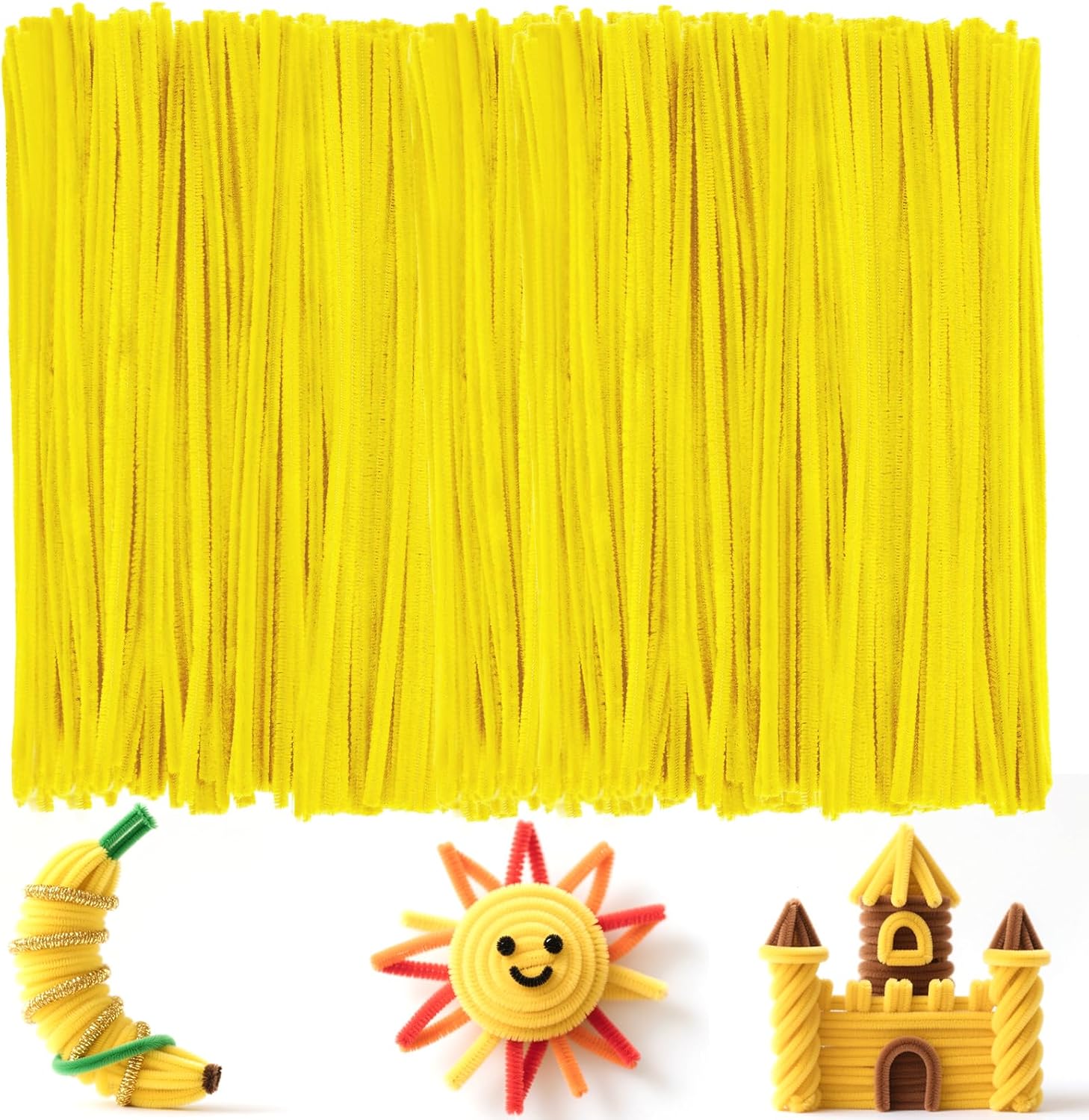 Thumbnail 6 de Ainiv 200Pcs Yellow Pipe Cleaners for Craft – 30cm Chenille Stems for DIY Arts & Crafts