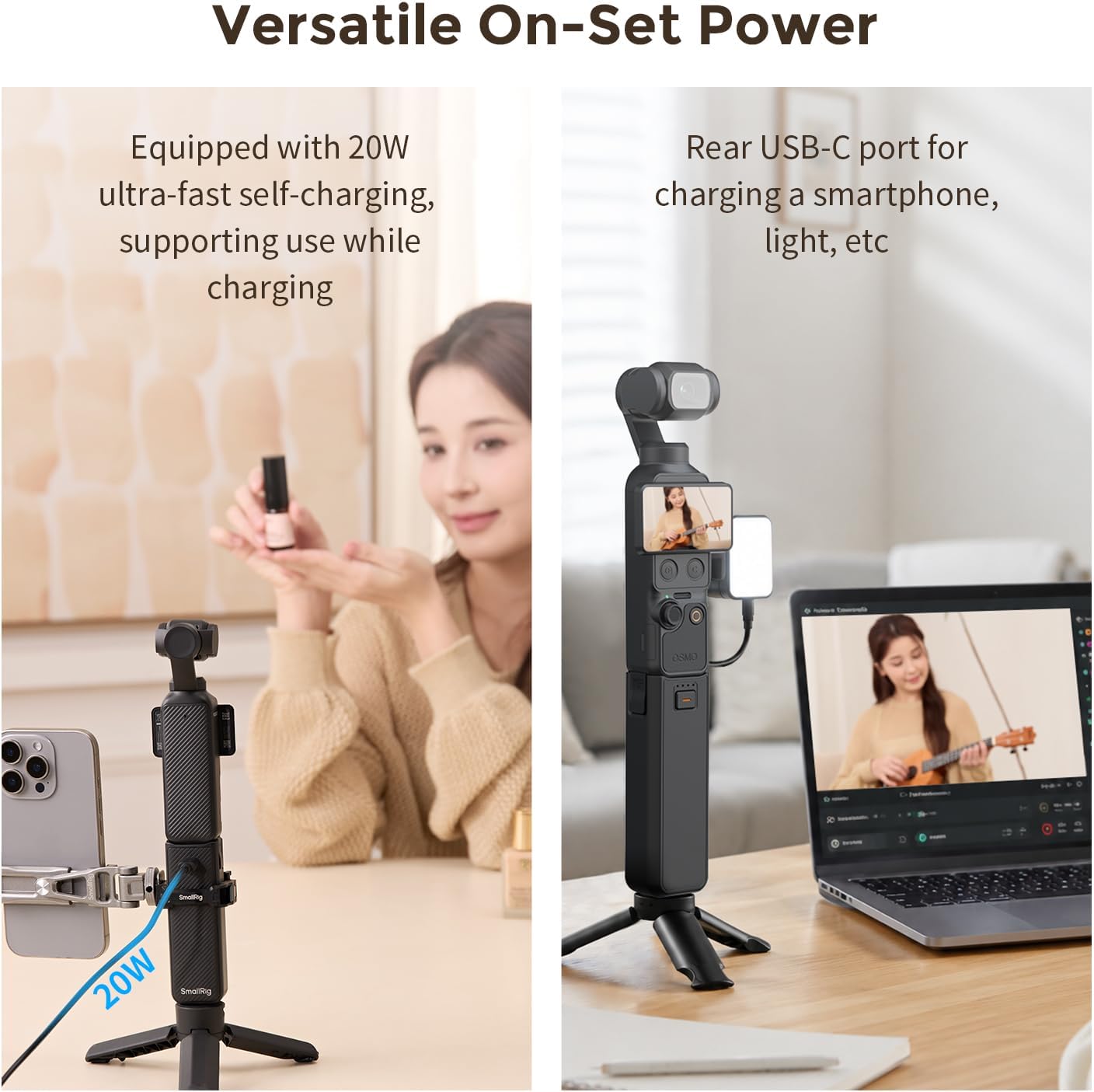 Detalle de SMALLRIG Osmo Pocket 4P/4/3 Battery Handle for DJI (5705)