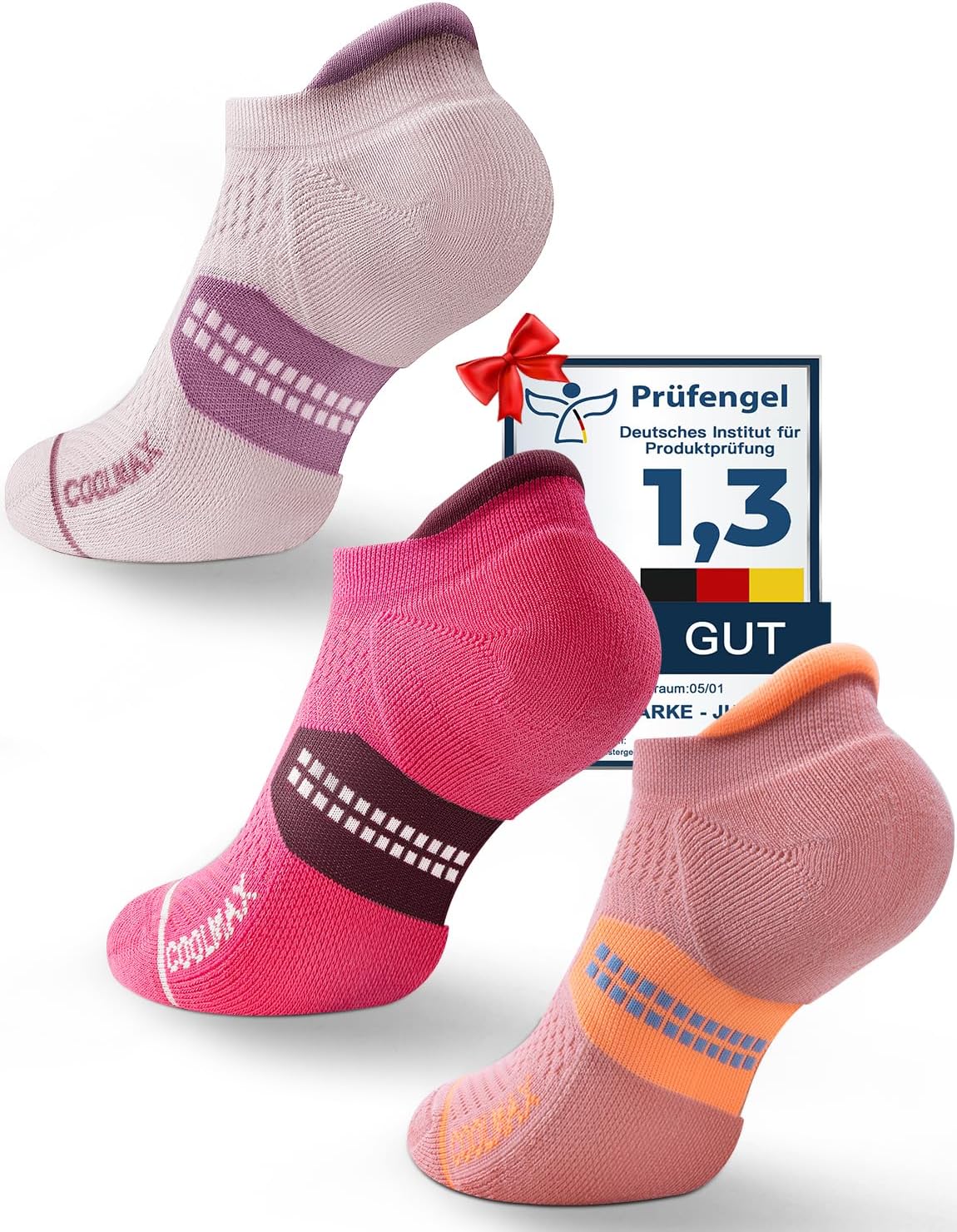 Thumbnail 6 de Juclise Women's Coolmax Bamboo Viscose Compression Running No Show Socks