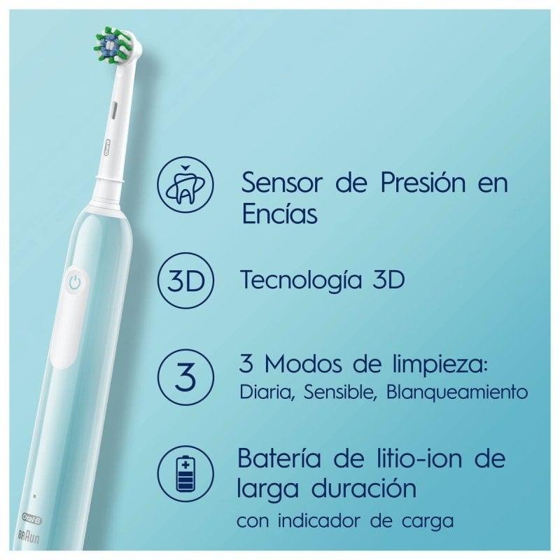 Detalle 2 de Oral-B Series Pro 1 Cepillo Dental Eléctrico Recargable Azul: limpieza profesional en casa