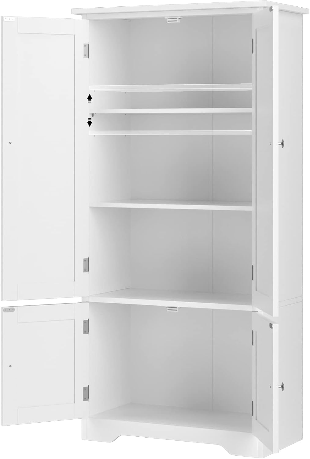 Thumbnail 6 de FOREHILL 771 Tall Kitchen Storage Cabinet, 4 Doors, Adjustable Shelf, White
