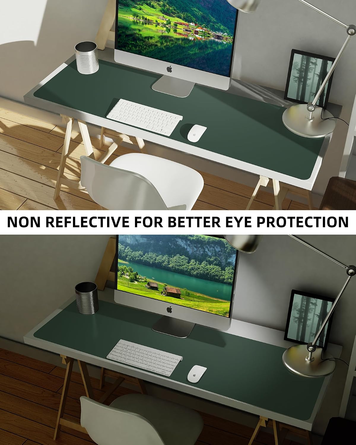 Thumbnail 4 de AFIING D-5517-Dark Green PU Leather Desk Mat, 55" x 17