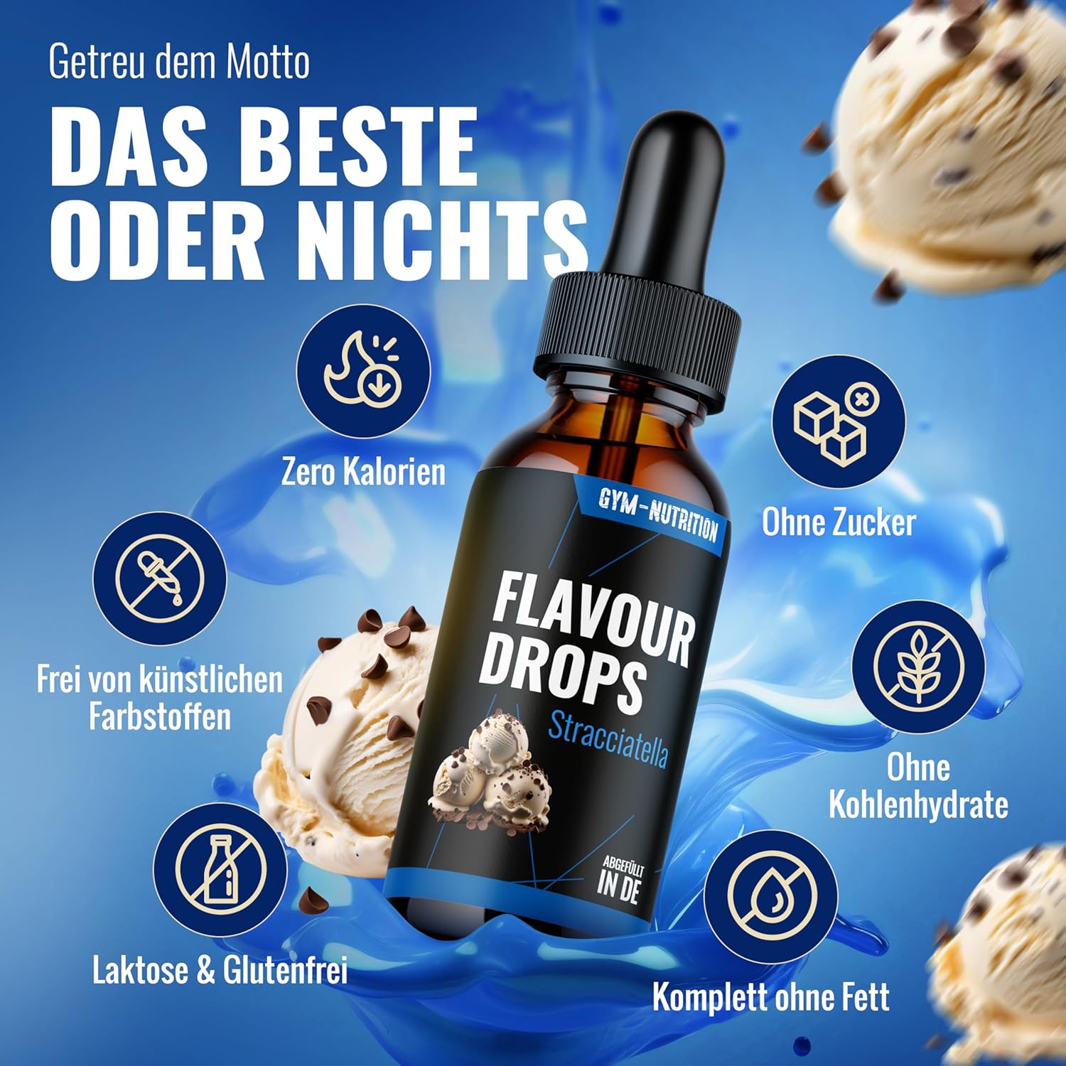 Thumbnail 1 de Flavour Drops Zuckerfrei Stracciatella 50 ml – Gym Nutrition